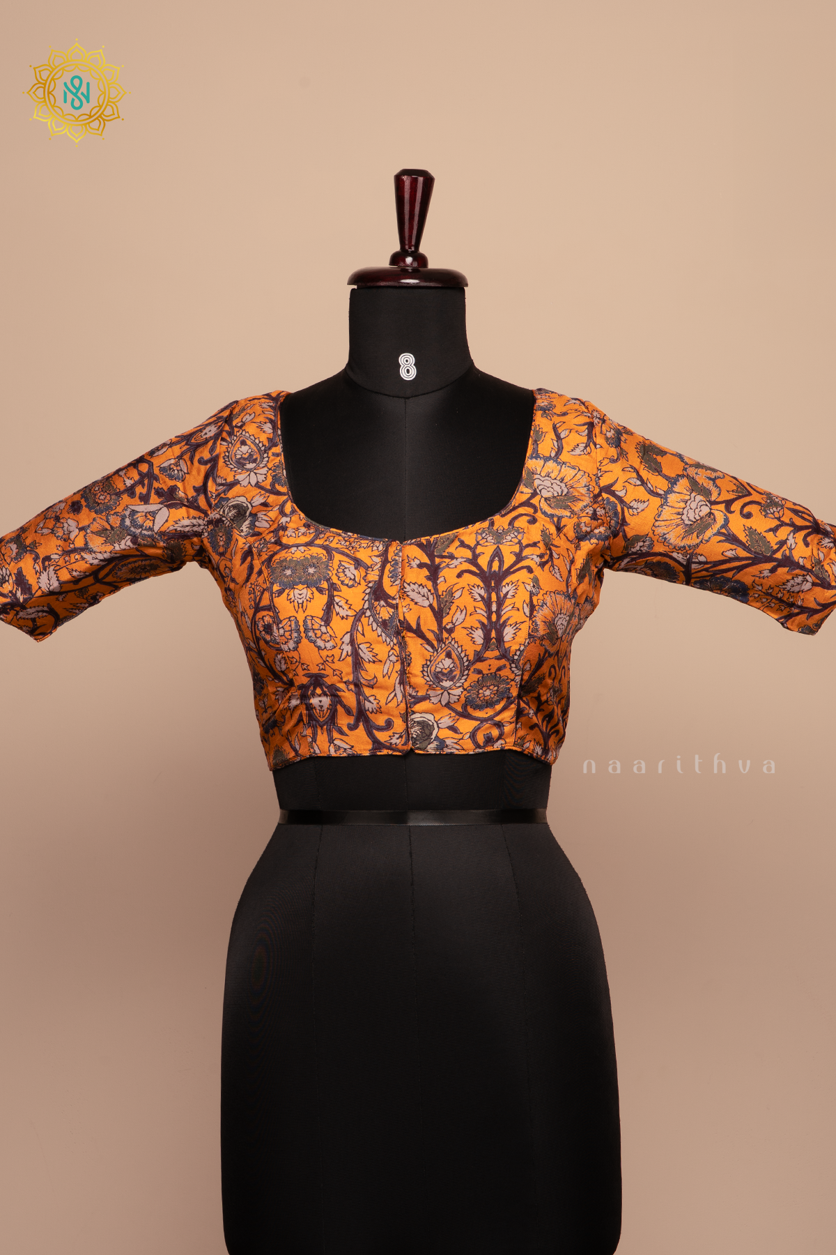 Yellow - Dola Silk Readymade Blouse Allover Prints On the Body