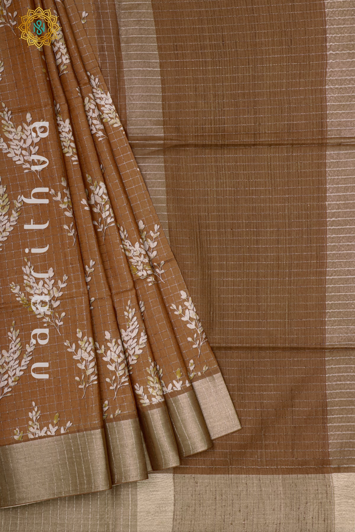 BROWN - SEMI TUSSAR SILK