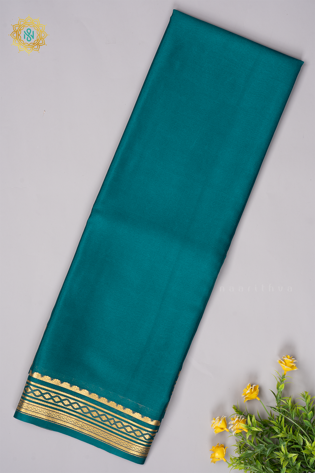 PEACOCK GREEN - PURE MYSORE CREPE SILK