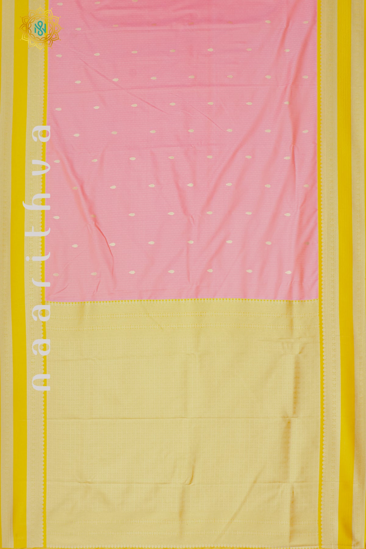 PEACH WITH YELLOW - SEMI SILK