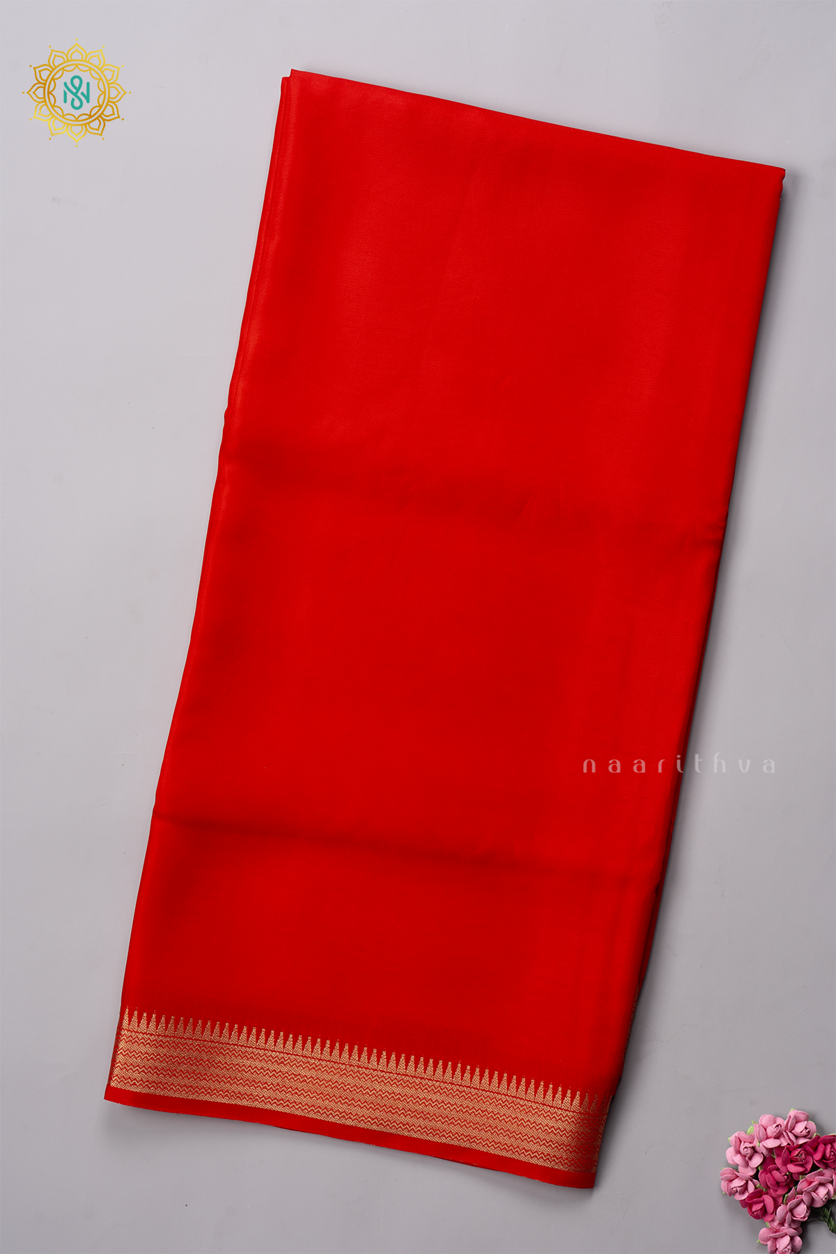 RED - SEMI MYSORE CREPE SILK