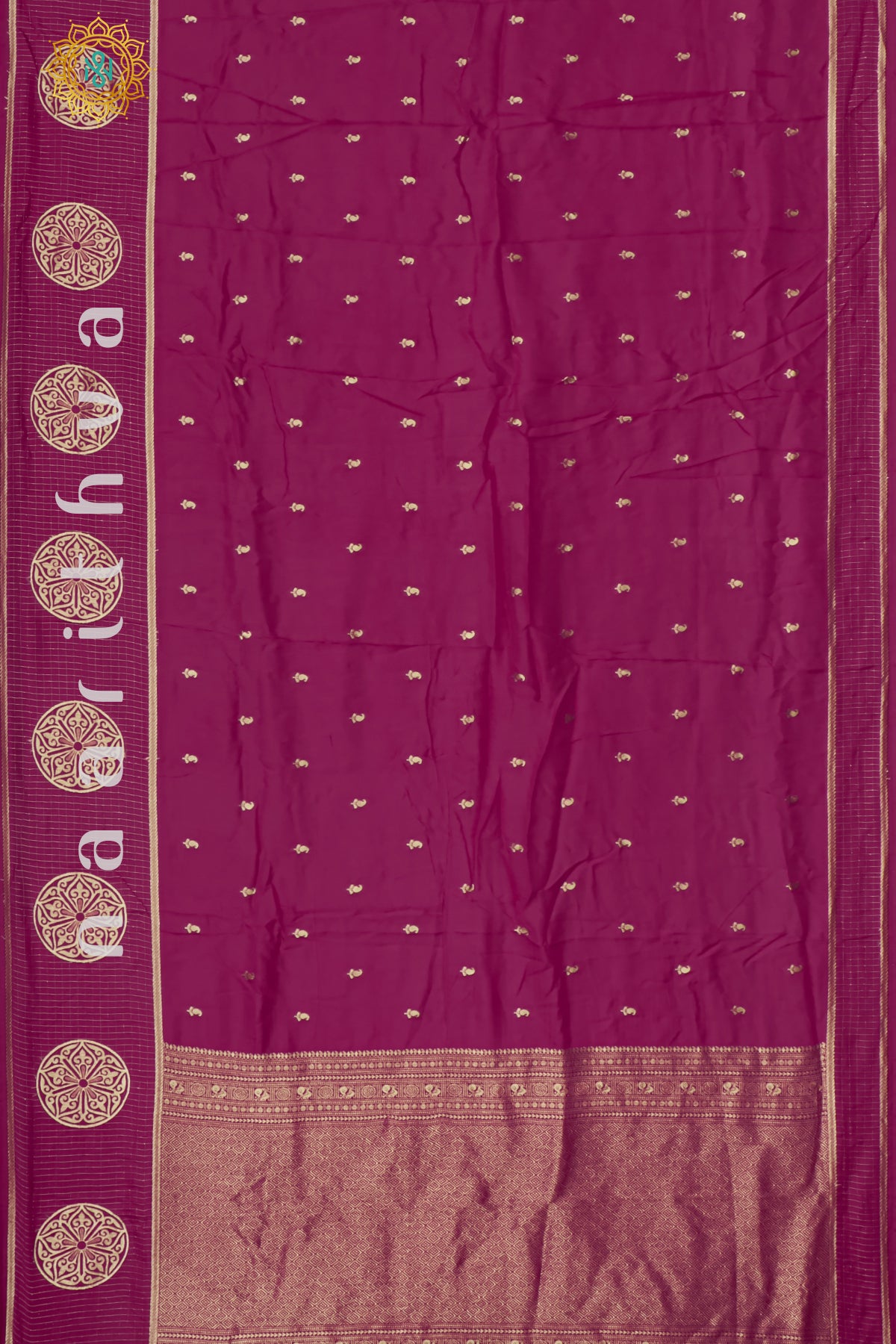 PINK WITH PEACOCK BLUE - DOLA SILK