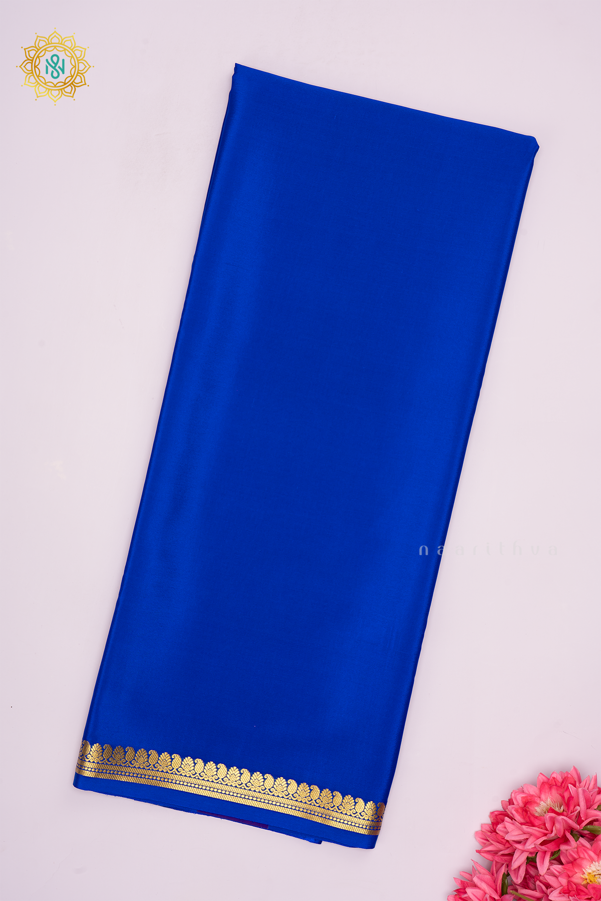 ROYAL BLUE - PURE MYSORE CREPE SILK