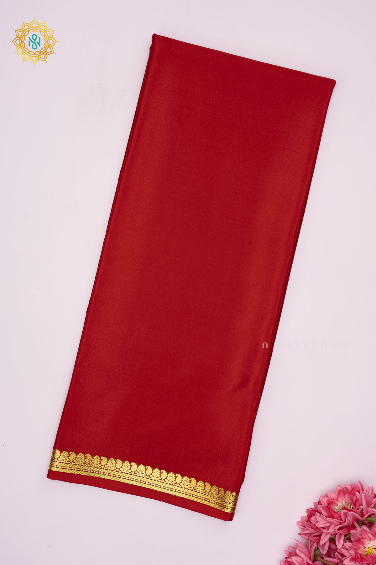 RED - PURE MYSORE CREPE SILK