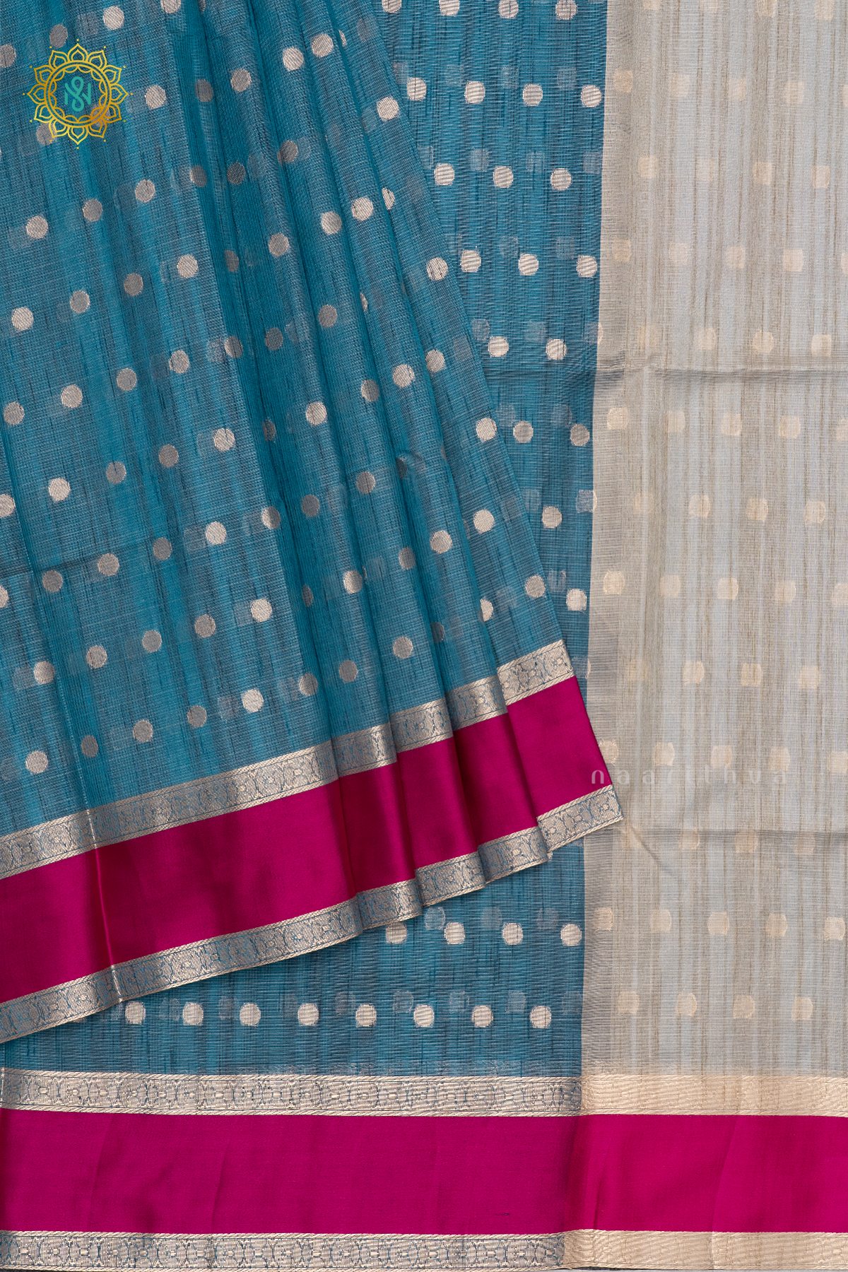LIGHT BLUE WITH PINK - KOTA COTTON