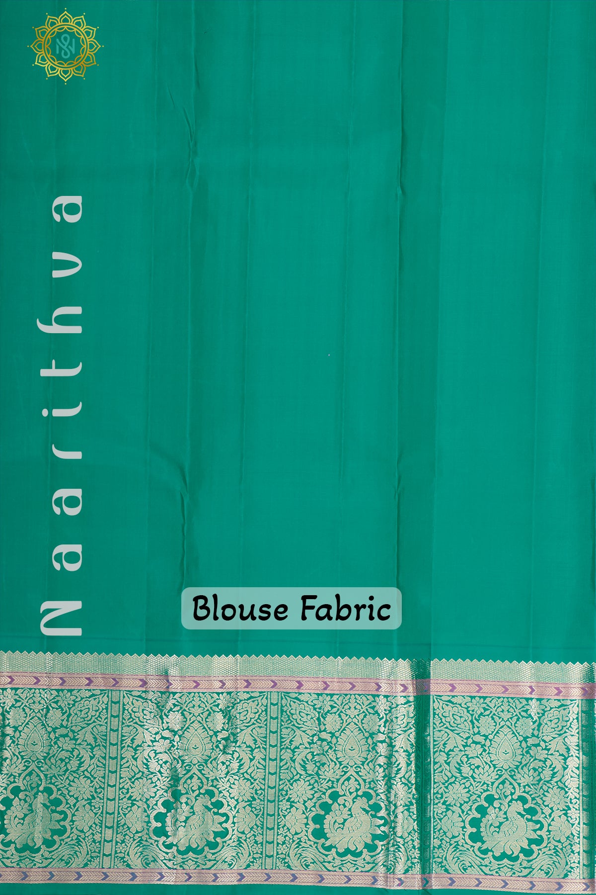 ROYAL BLUE WITH CYAN GREEN - PURE KANJIVARAM SILK