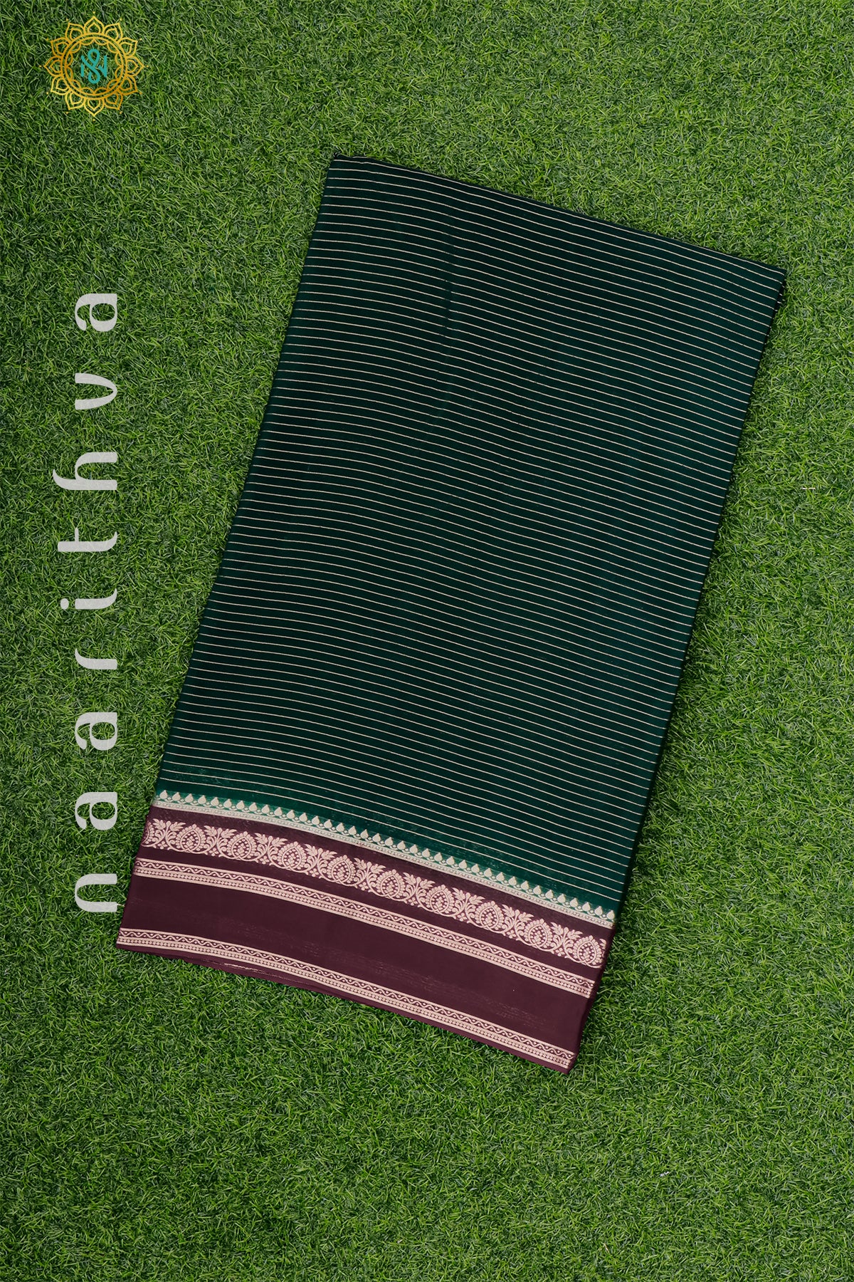 BOTTLE GREEN WITH DEEP WINE - DOLA SILK