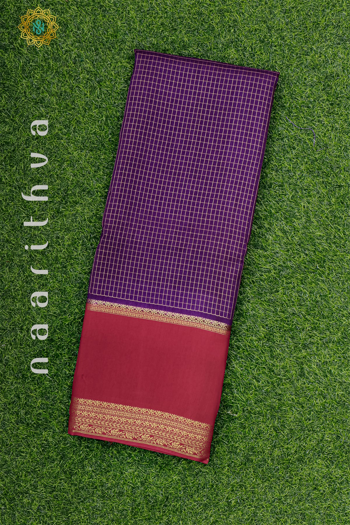 PURPLE WITH MAROON - SEMI DOLA SILK