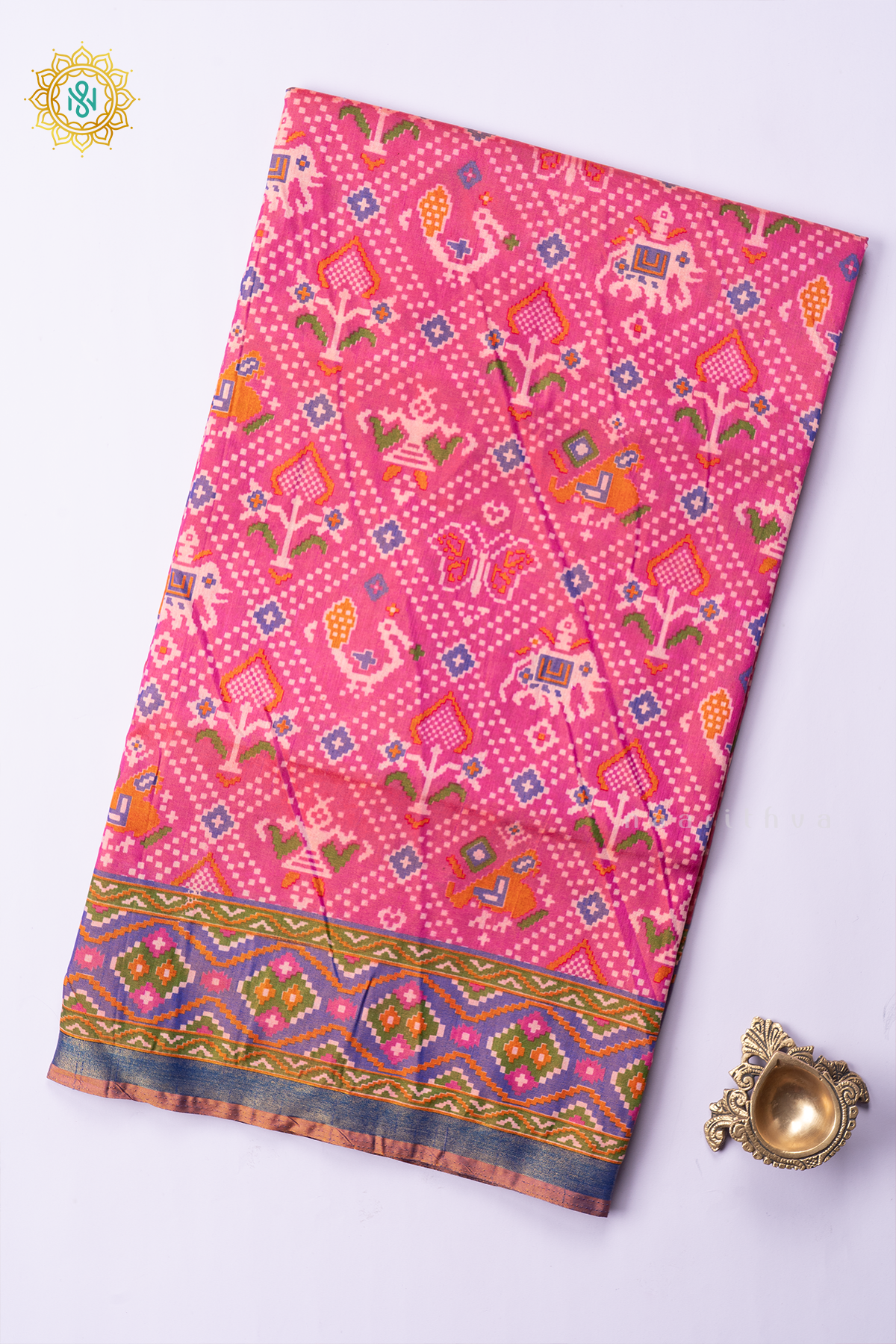 DUAL SHADE OF PINK WITH PURPLE - SEMI PATOLA SILK