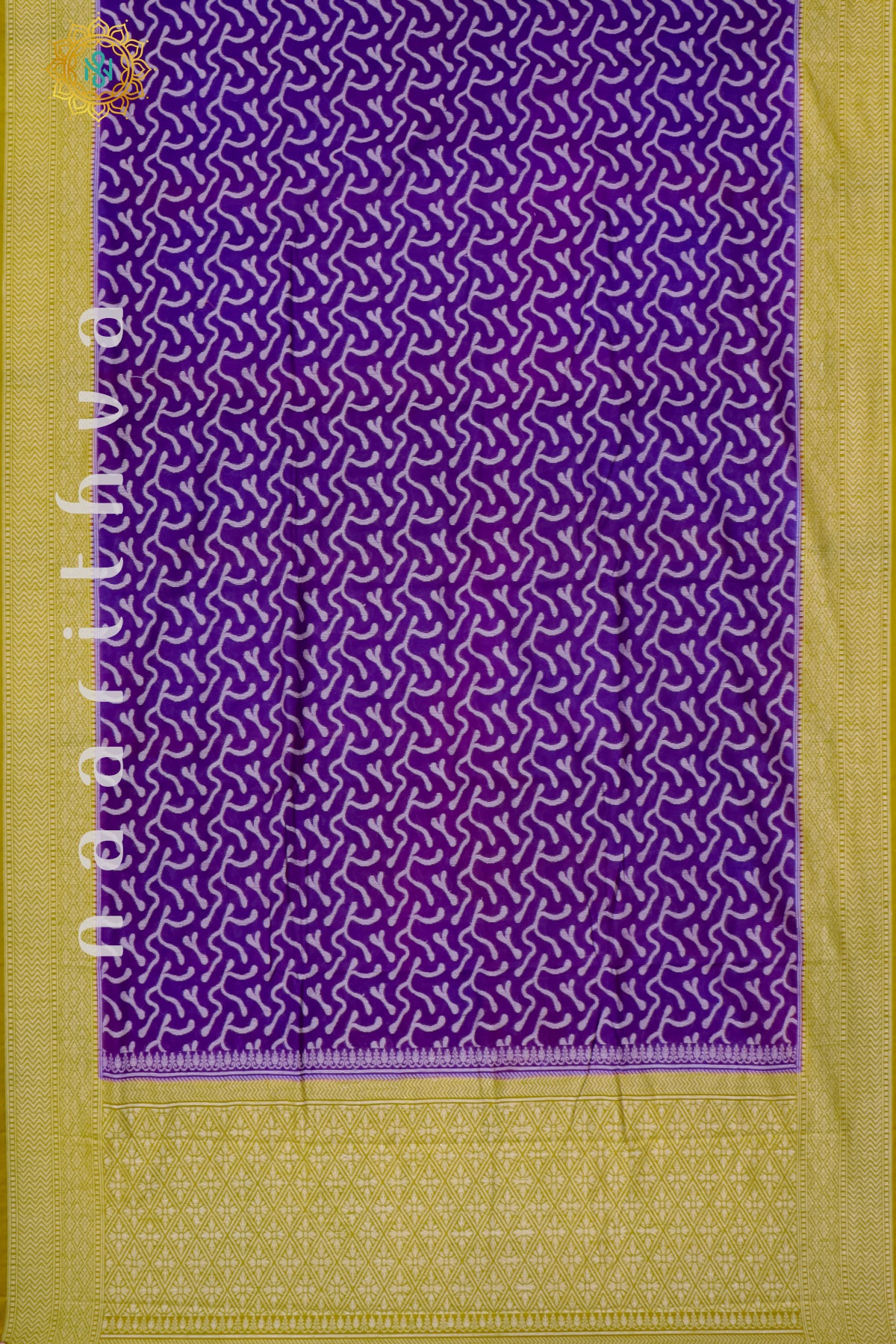 PURPLE WITH MUSTARD - JUTE COTTON