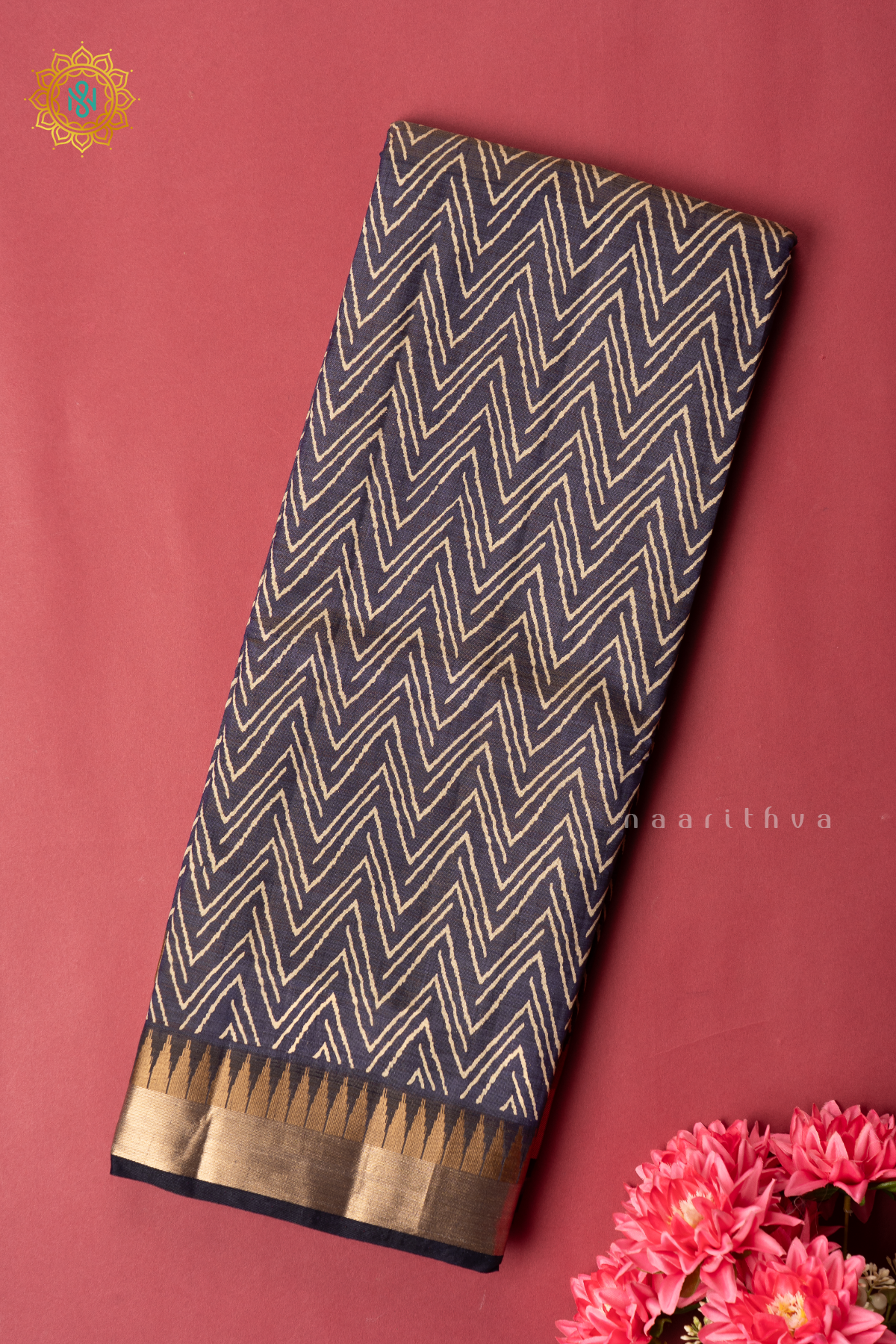 NAVY BLUE - SEMI TUSSAR SILK