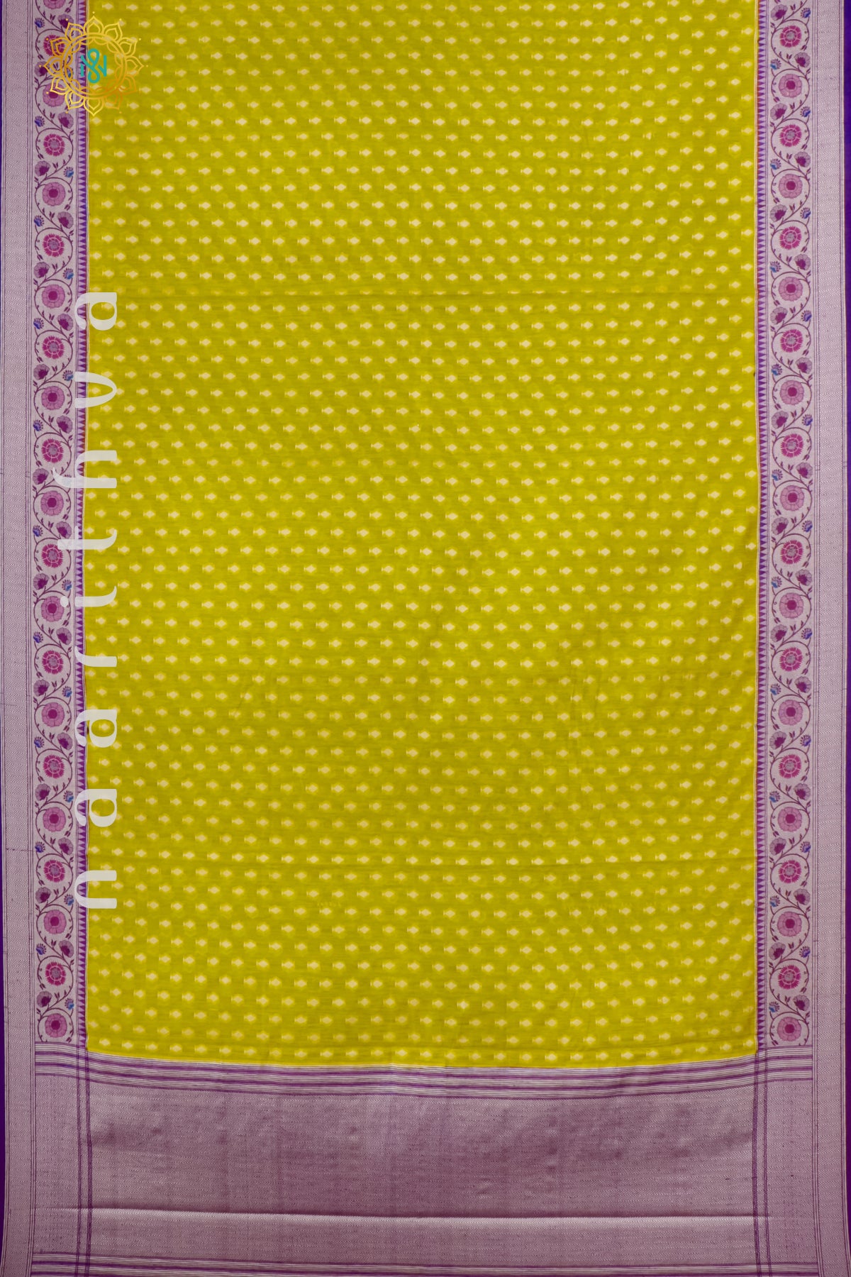 YELLOW WITH PURPLE - JUTE COTTON