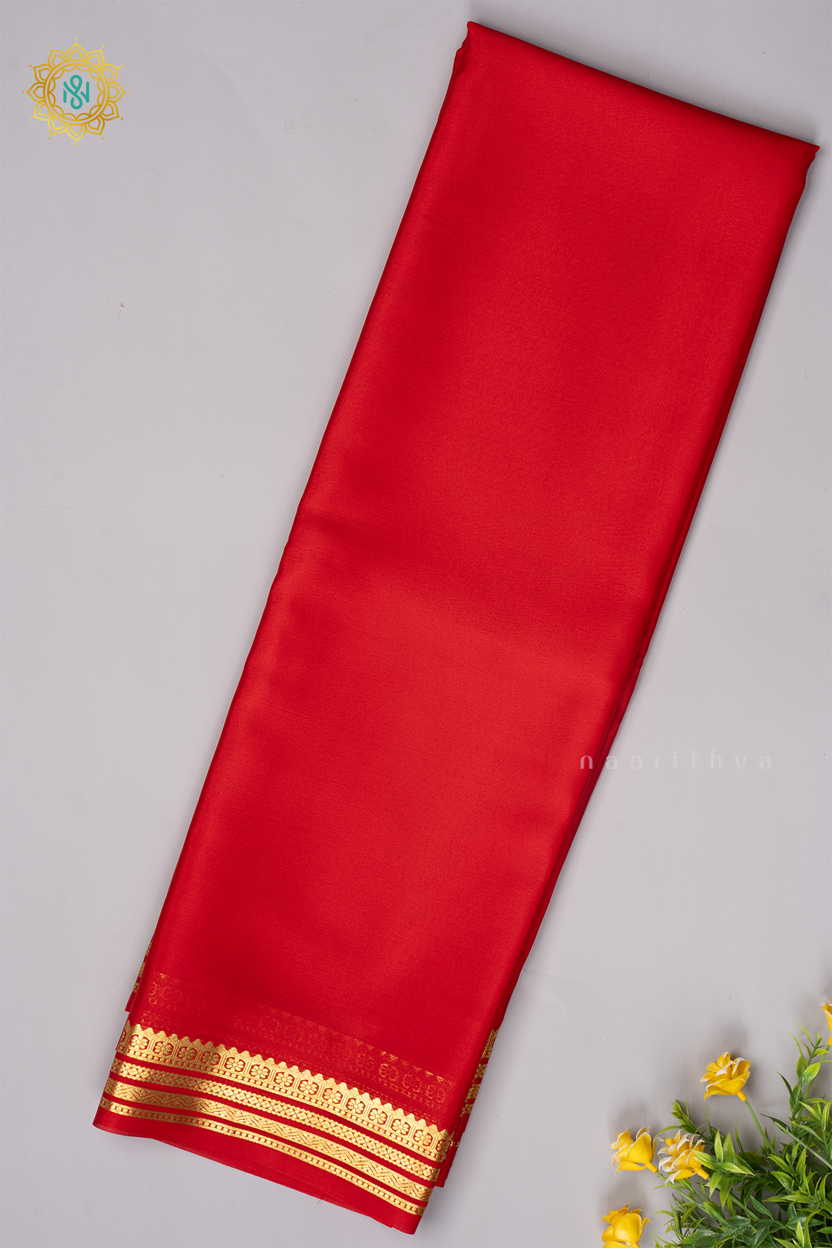 RED - PURE MYSORE CREPE SILK