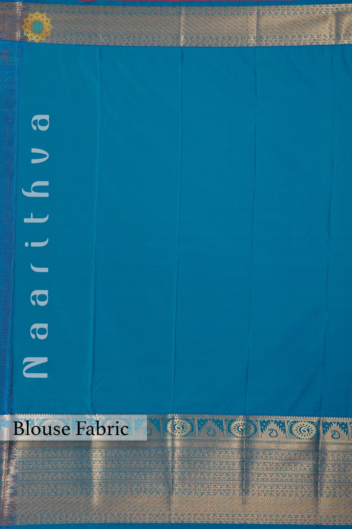 CREAM WITH BLUE- SEMI KANCHI WITH CONTRAST BORDER