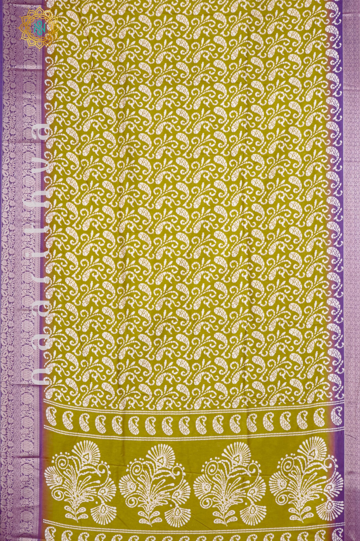 GREEN WITH PURPLE - DOLA SILK