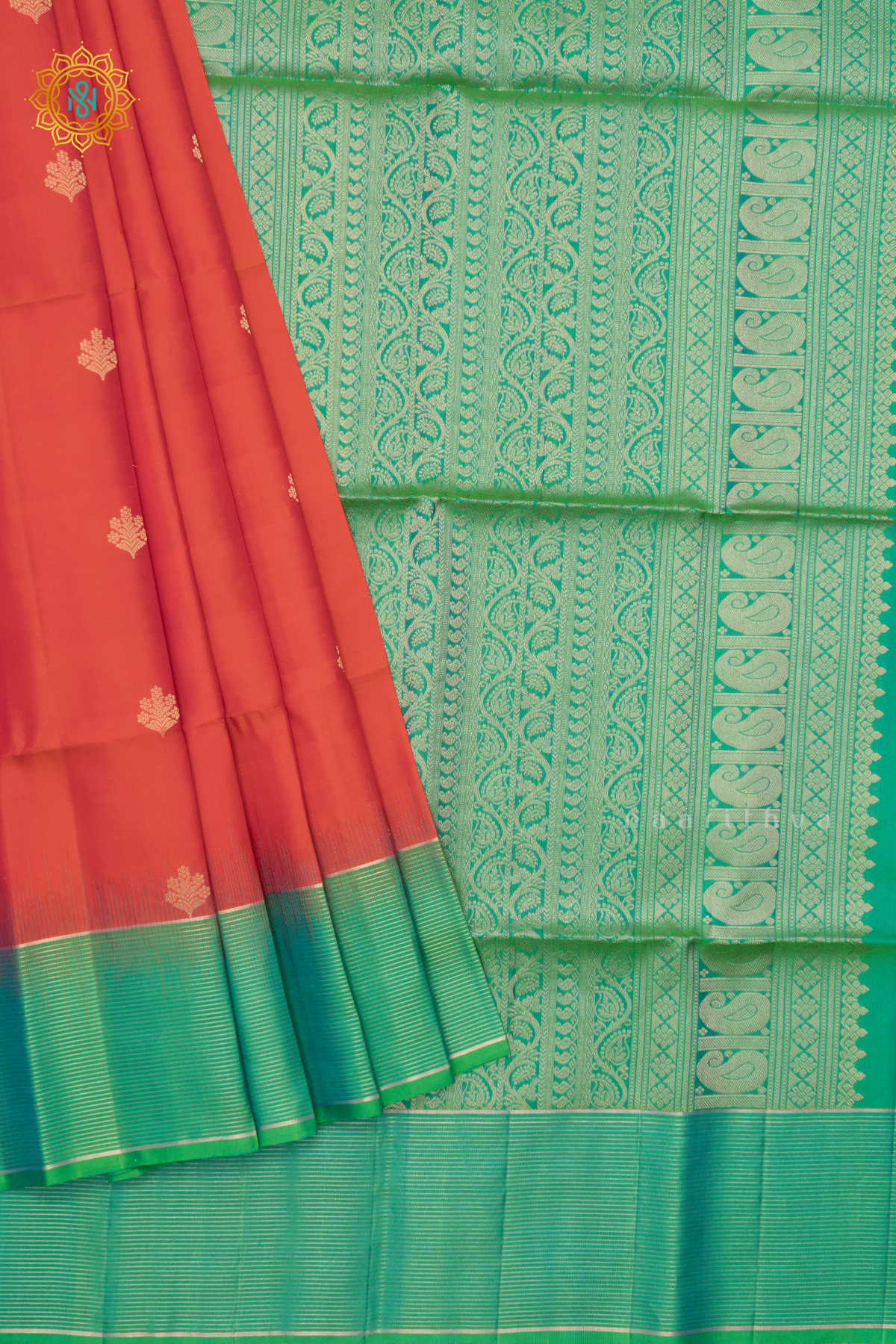 DUAL SHADE OF PINK WITH GREEN - PURE KANJIVARAM SOFT SILK