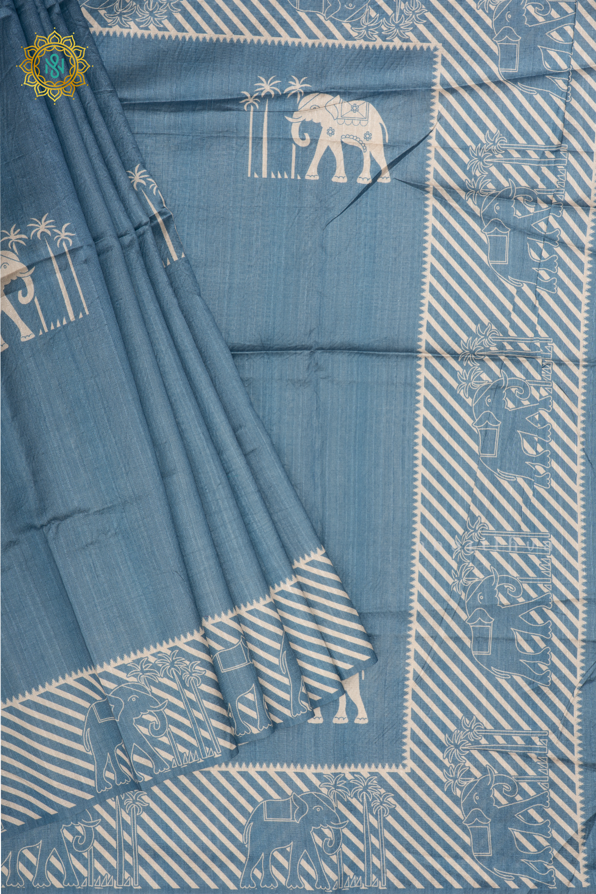 BLUE - SEMI TUSSAR SILK