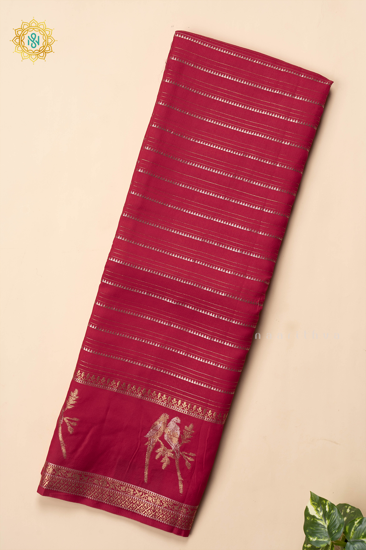 RANI PINK WITH WINE - SEMI CREPE SILK