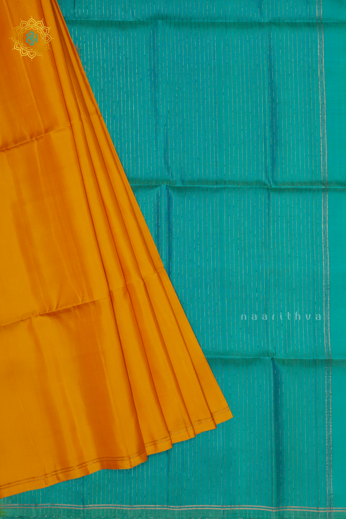 YELLOW WITH SKY BLUE - PURE KANJIAVARAM SOFT SILK