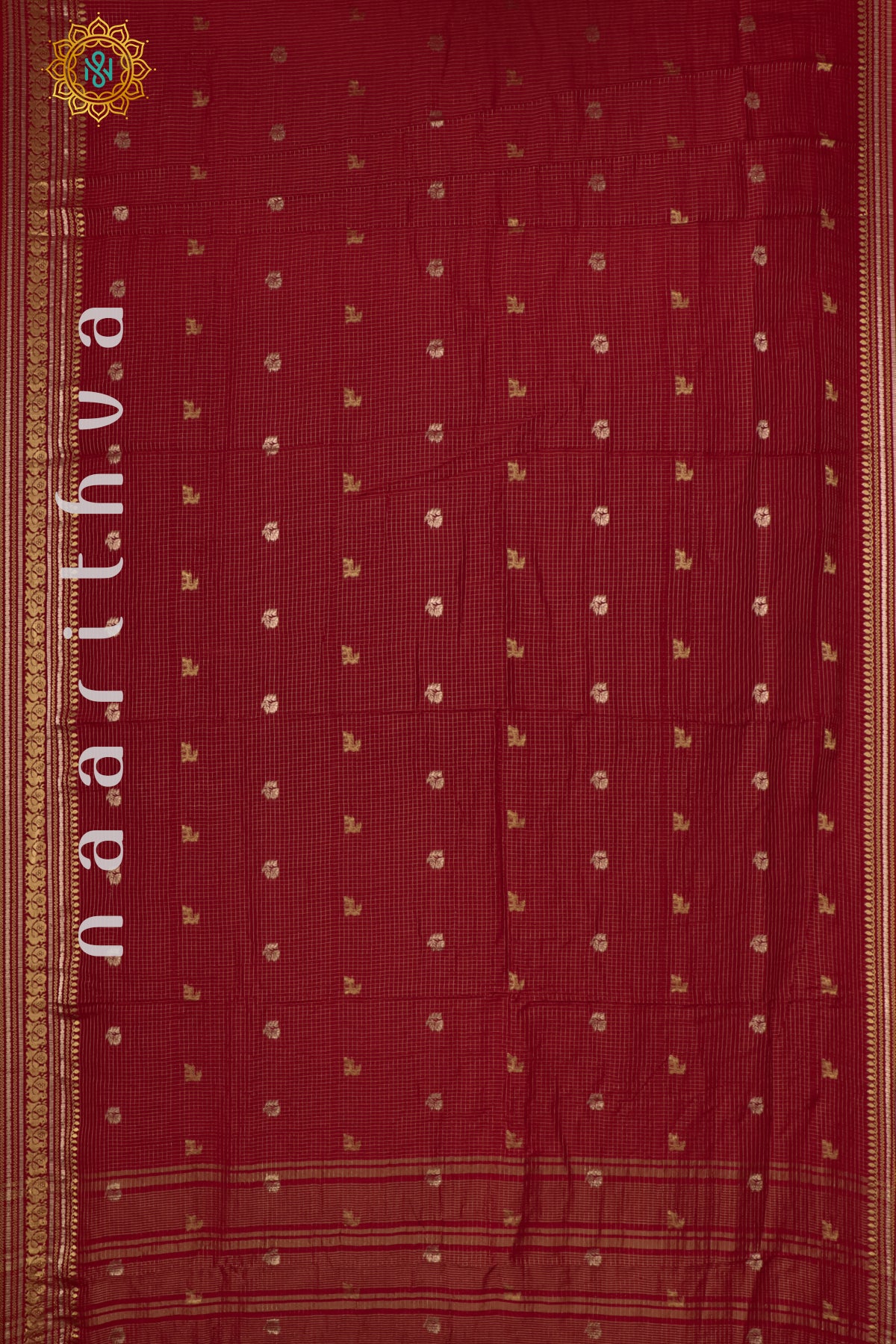 RED WITH GREEN - DOLA SILK