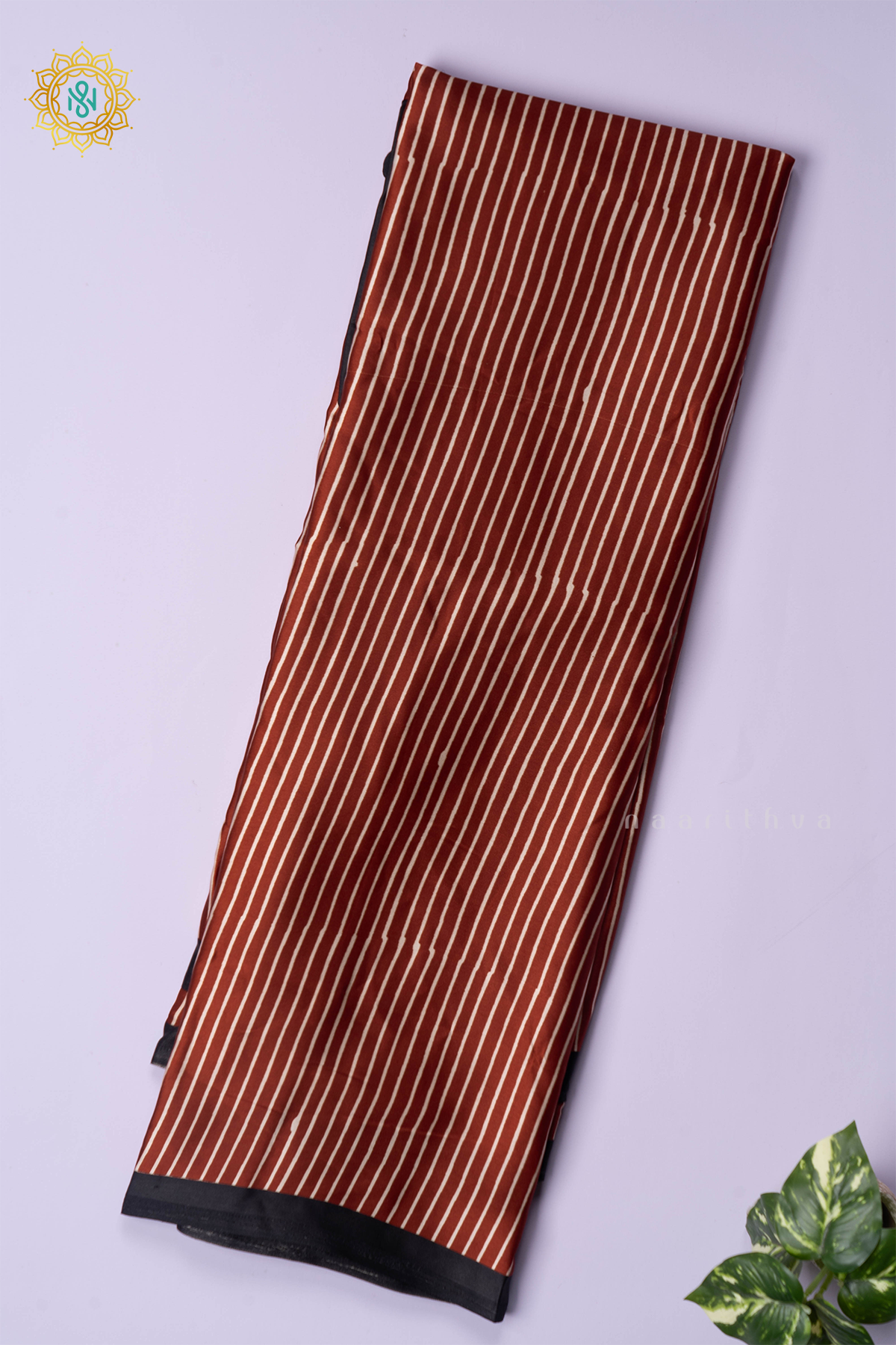 MAROON WITH BLACK - SATIN CREPE