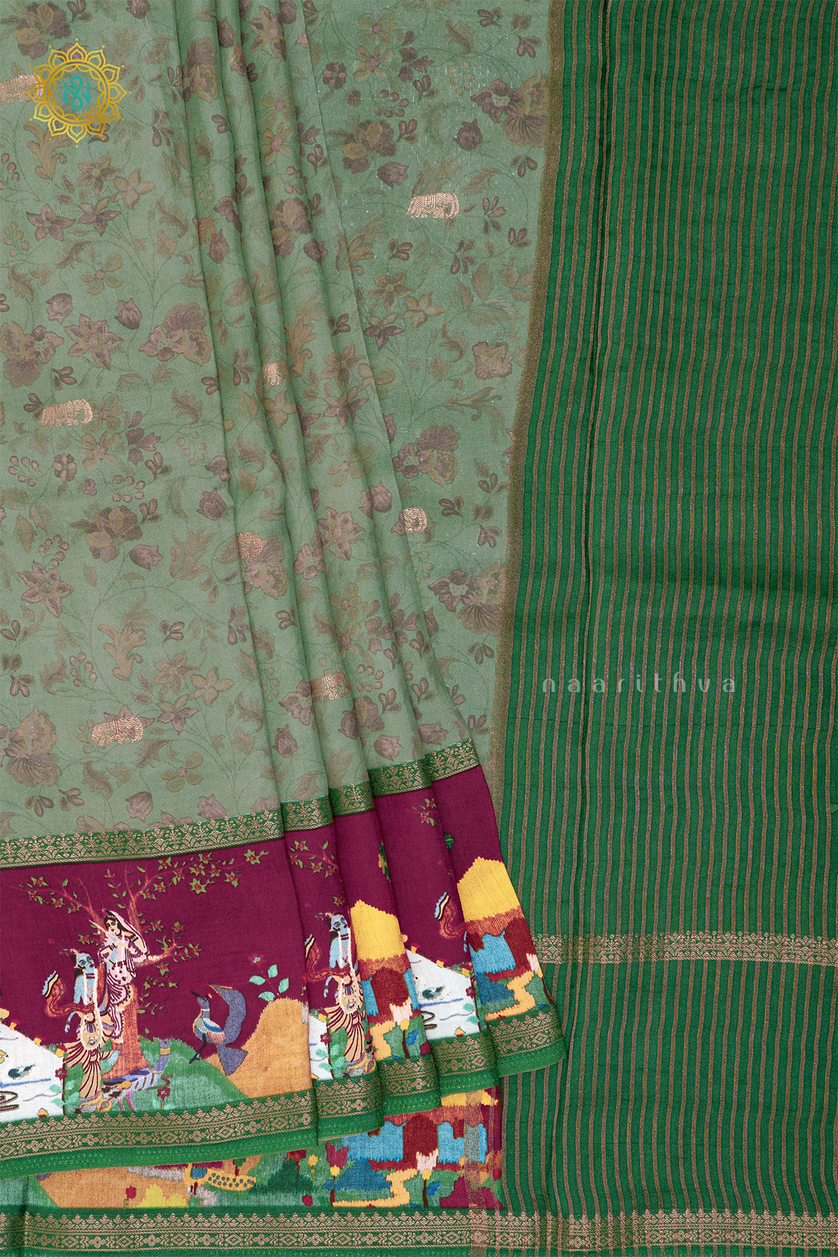 PISTA GREEN - SEMI CREPE SILK