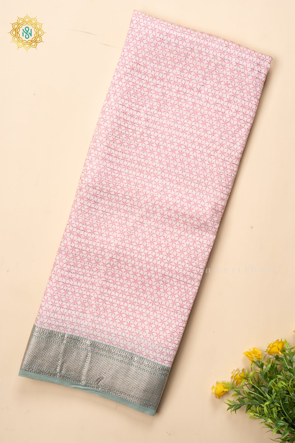 PEACH WITH PISTA GREEN - BUTTER CREPE