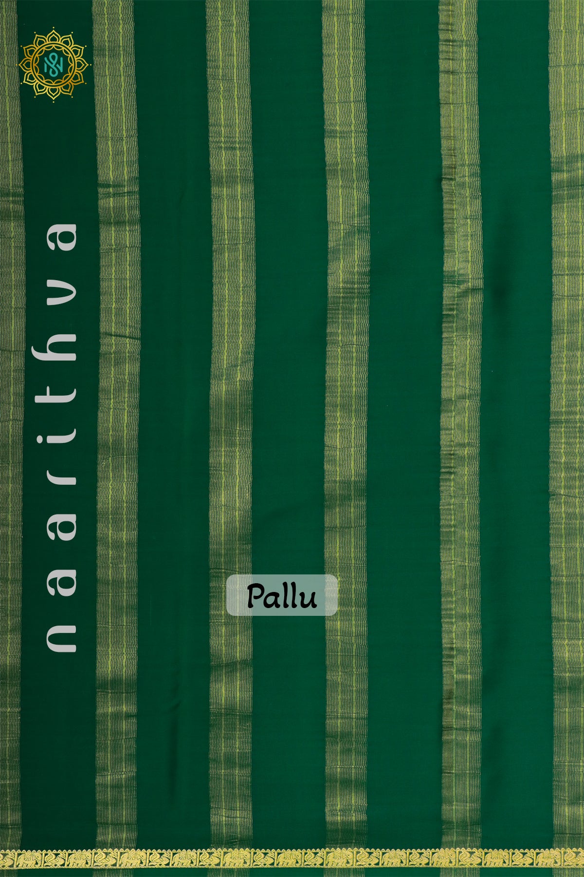 BOTTLE GREEN - PURE MYSORE CREPE SILK