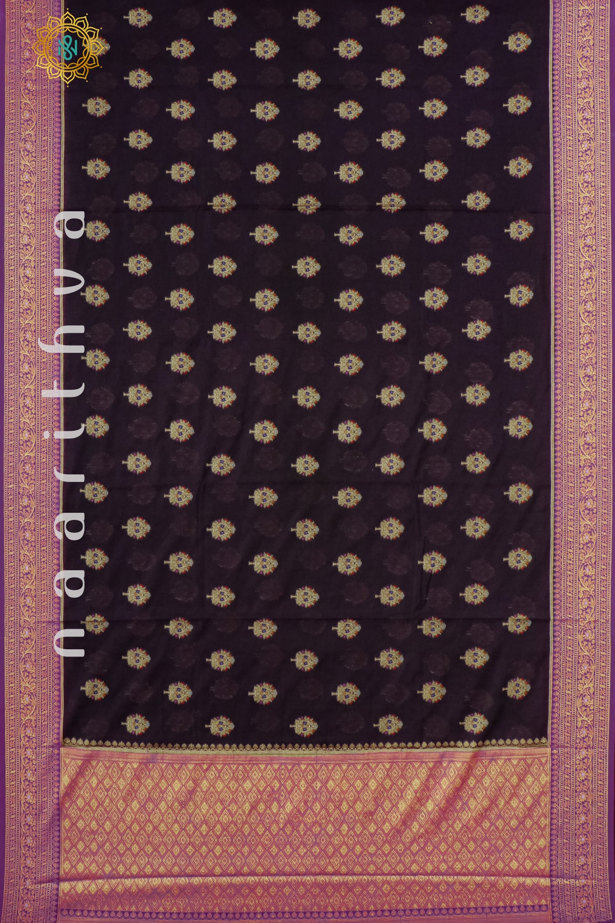 BLACK WITH MAGENTA - JUTE COTTON