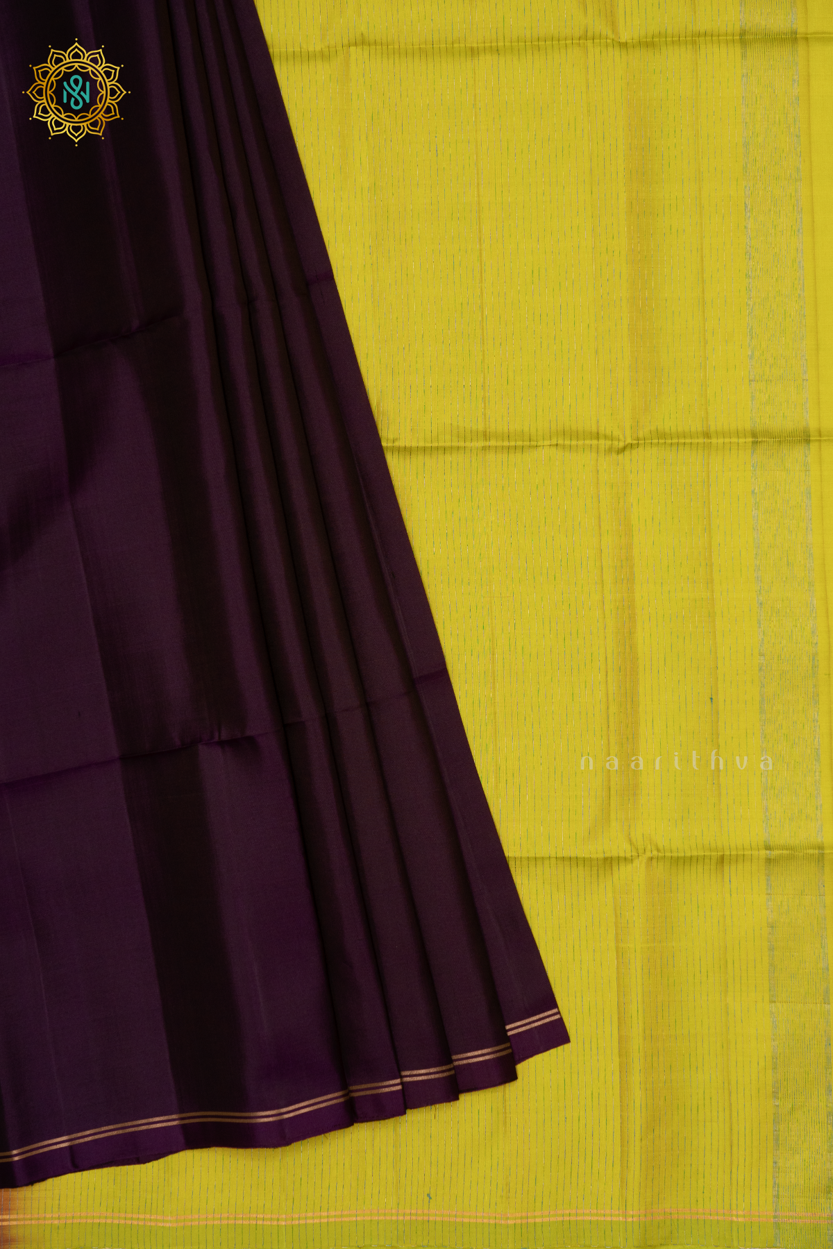 PURPLE WITH PARROT GREEN - PURE KANJIAVARAM SOFT SILK