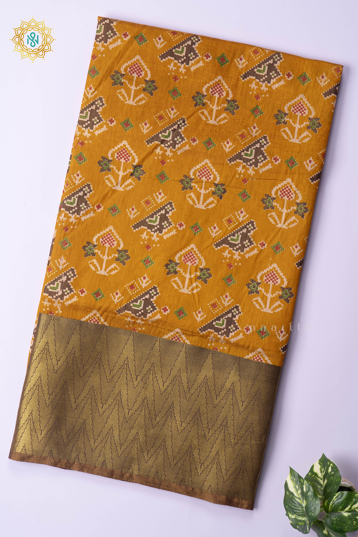 MUSTARD - SEMI SILK WITH PATOLA PRINTS