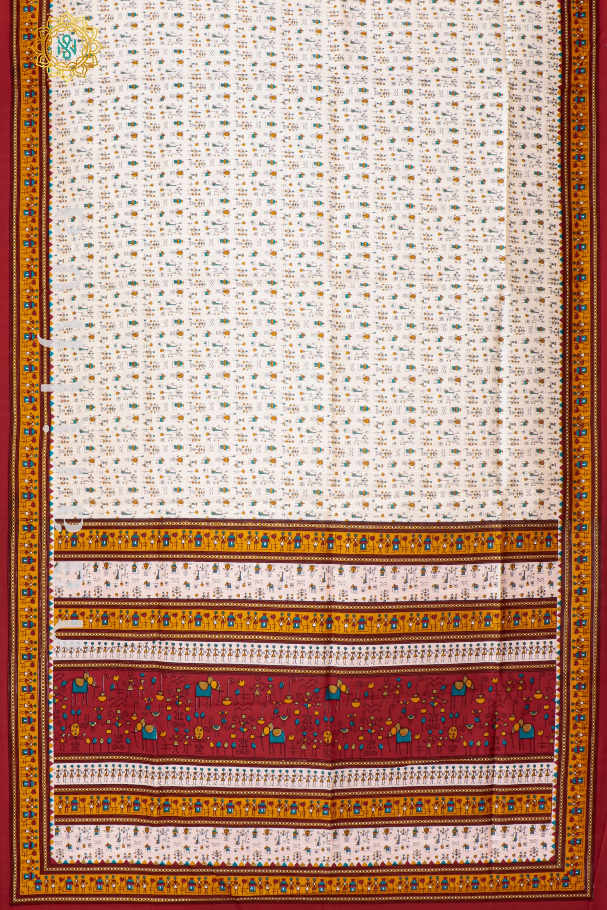 WHITE WITH YELLOW & RED - KOTHA TUSSAR