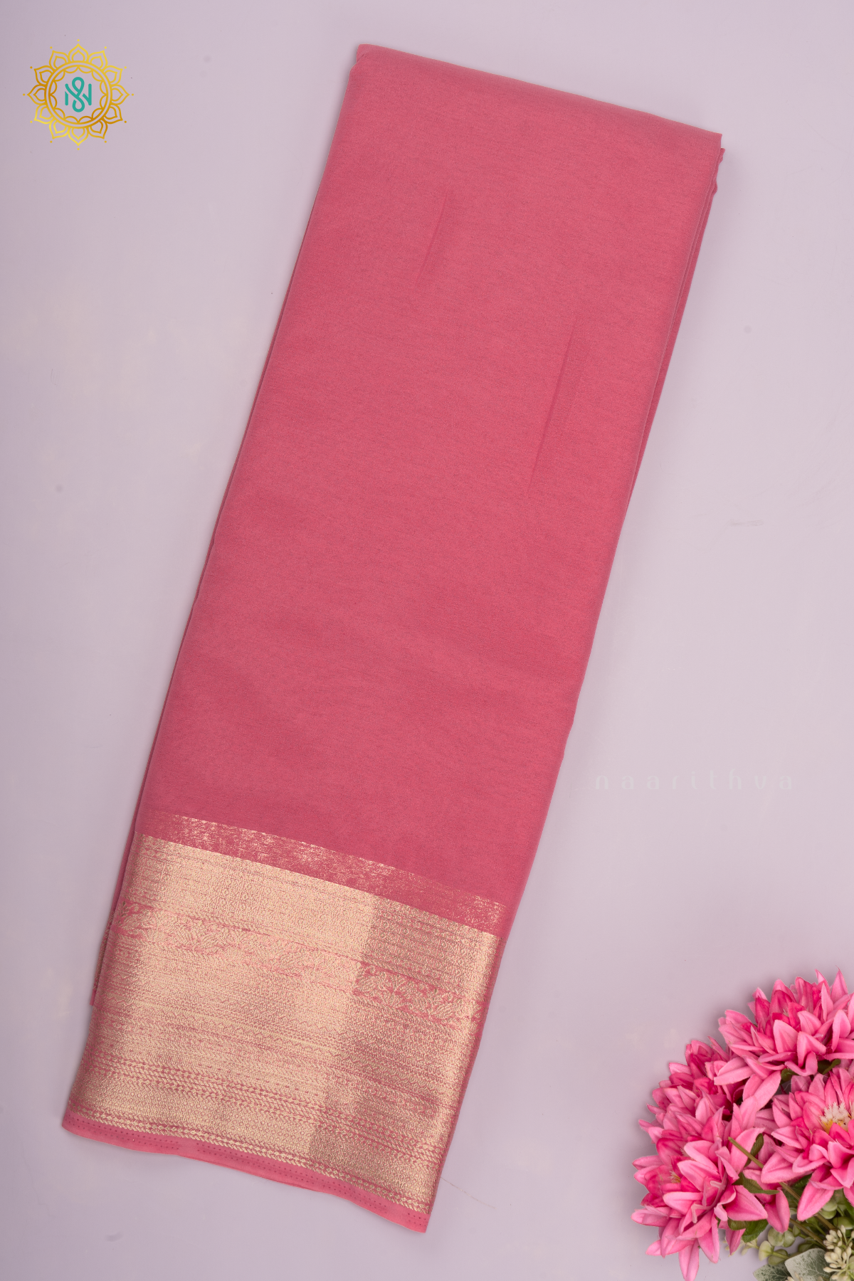 PEACHISH PINK - SEMI GEORGETTE