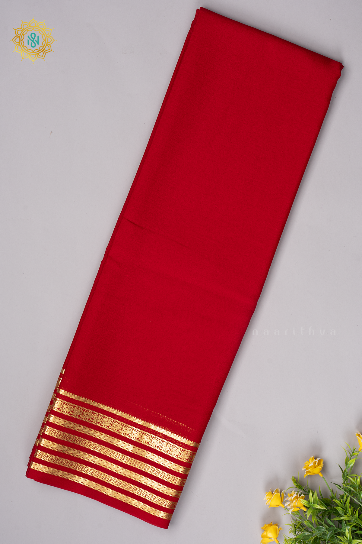 RED - PURE MYSORE CREPE SILK