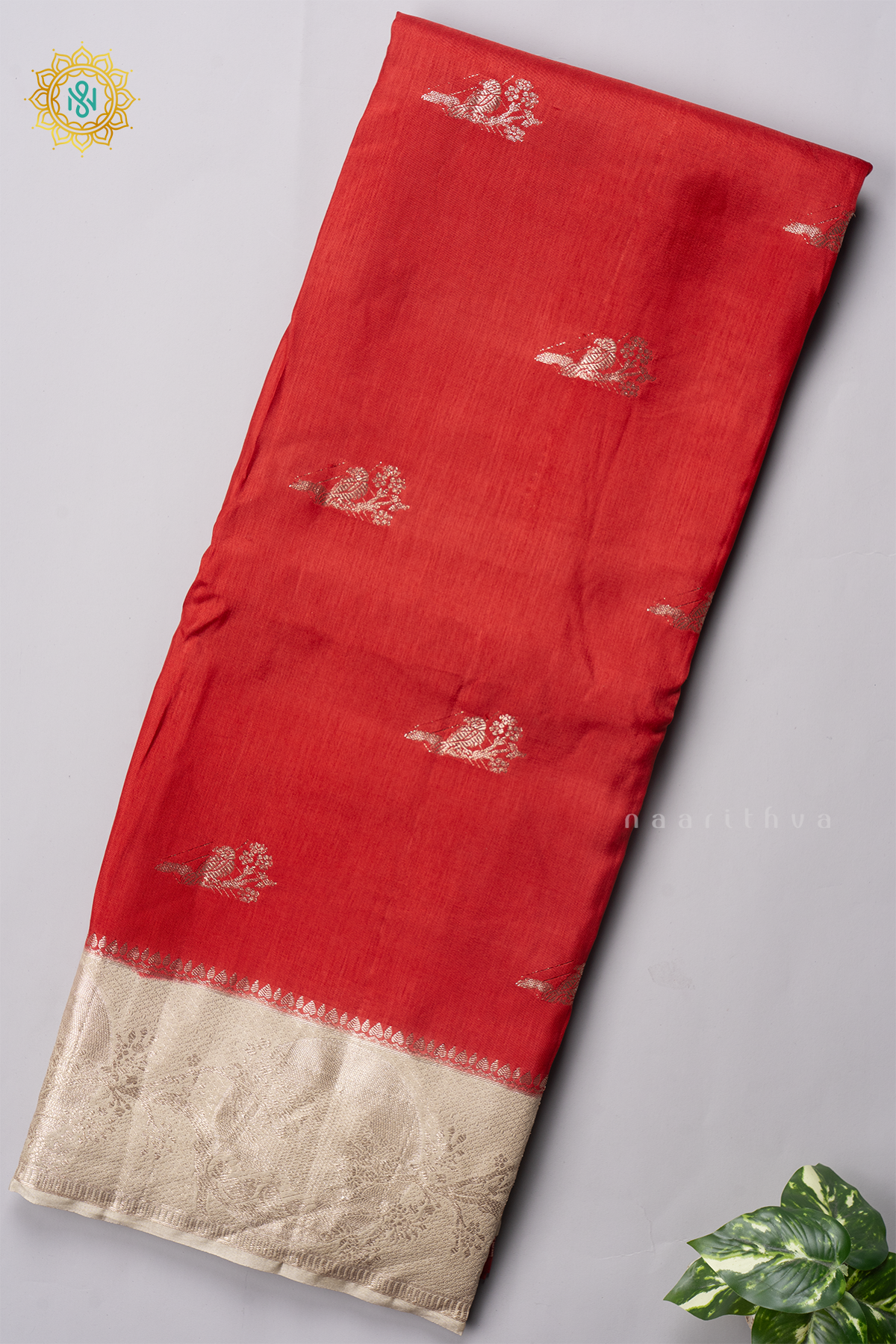 RED WITH OFF WHITE - DOLA SILK
