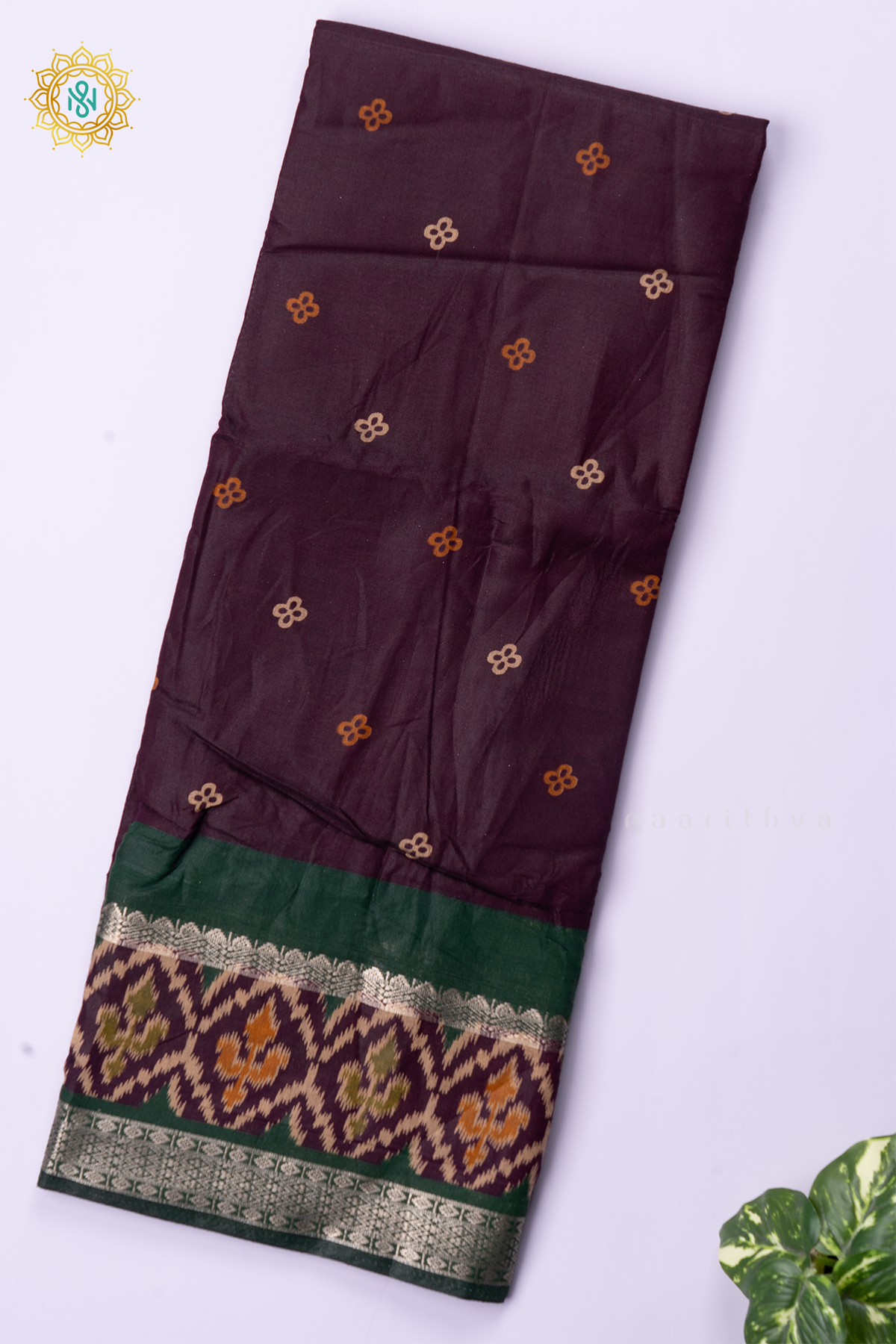 DEEP WINE WITH GREEN - SOFT COTTON