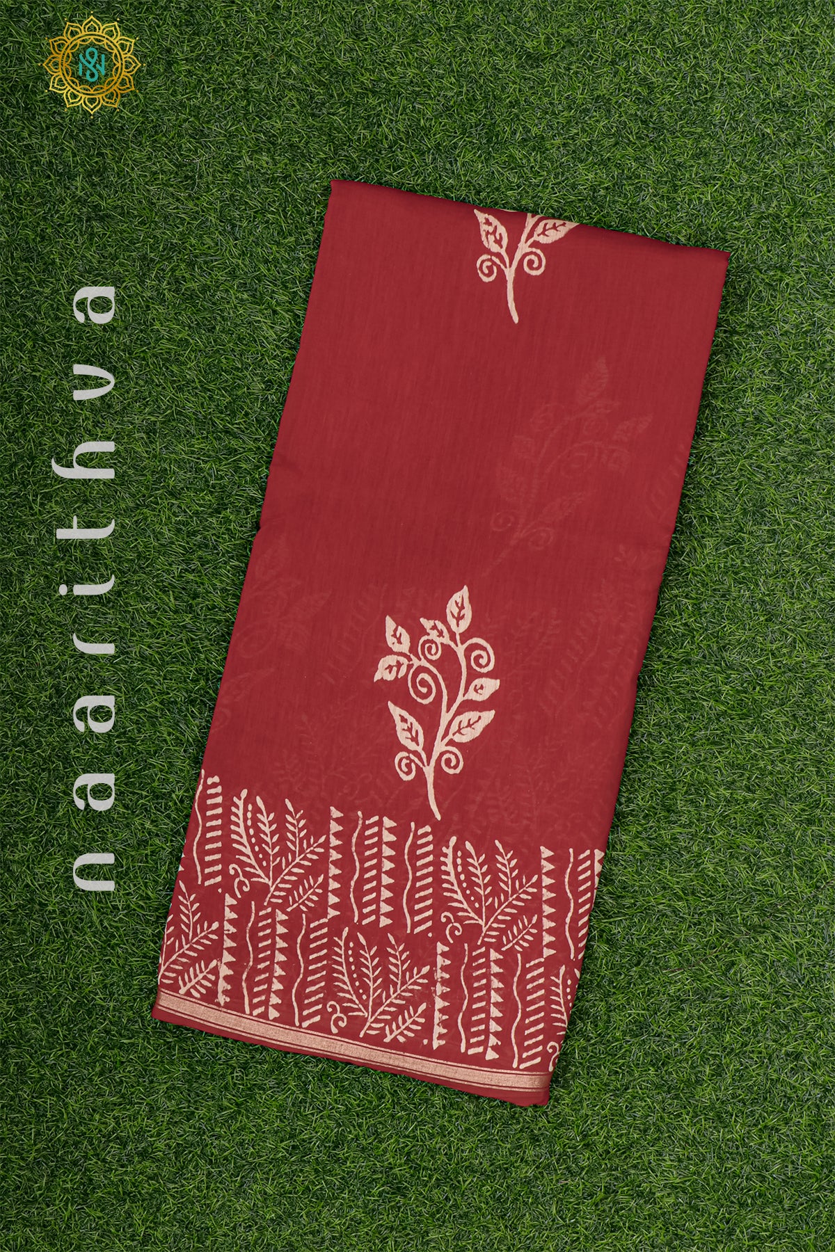 RED - CHANDERI  COTTON