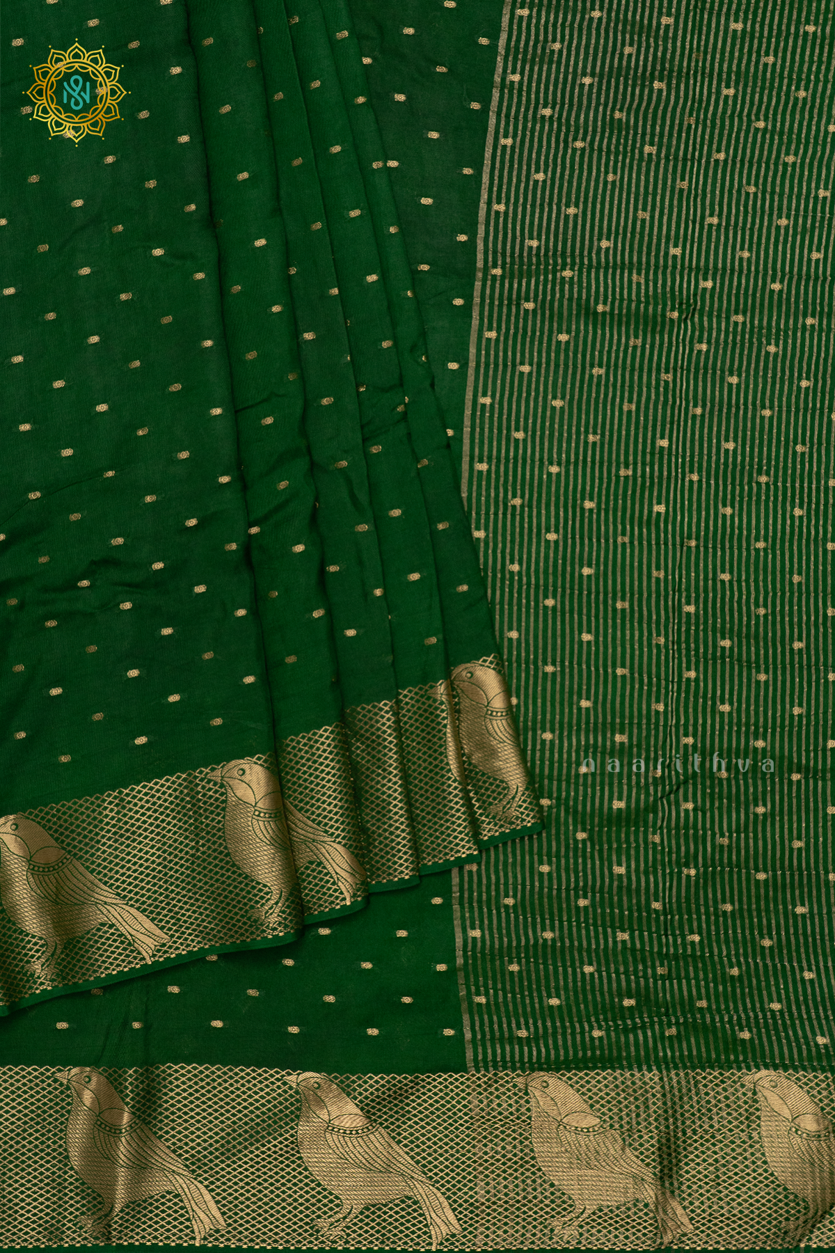 GREEN WITH PARROT GREEN - DOLA SILK