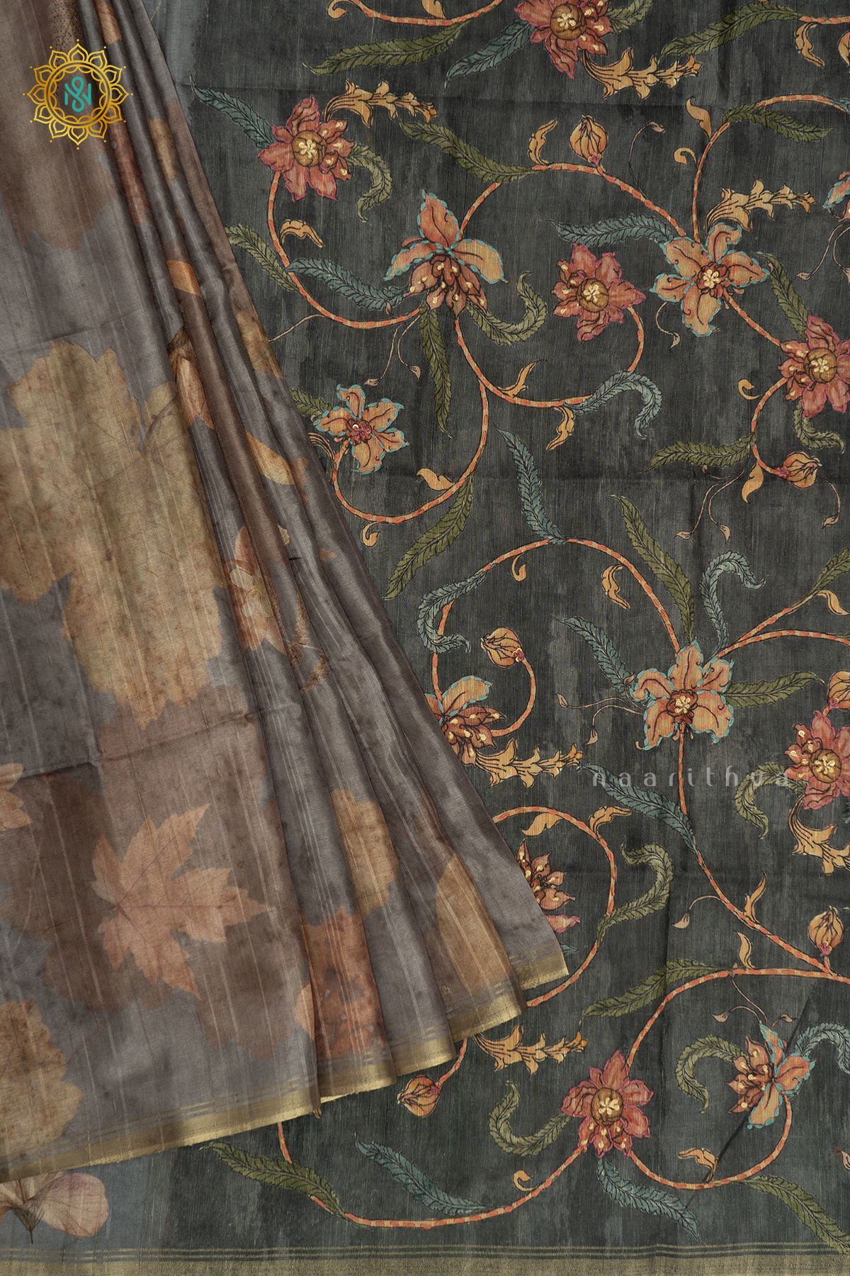 GREY WITH ELEPHANT GREY - KOTHA TUSSAR SILK