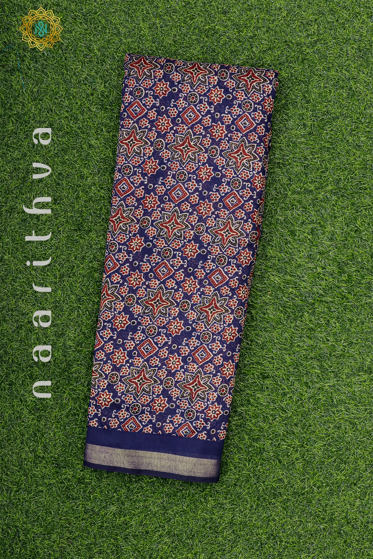 NAVY BLUE - CHANDERI SILK COTTON