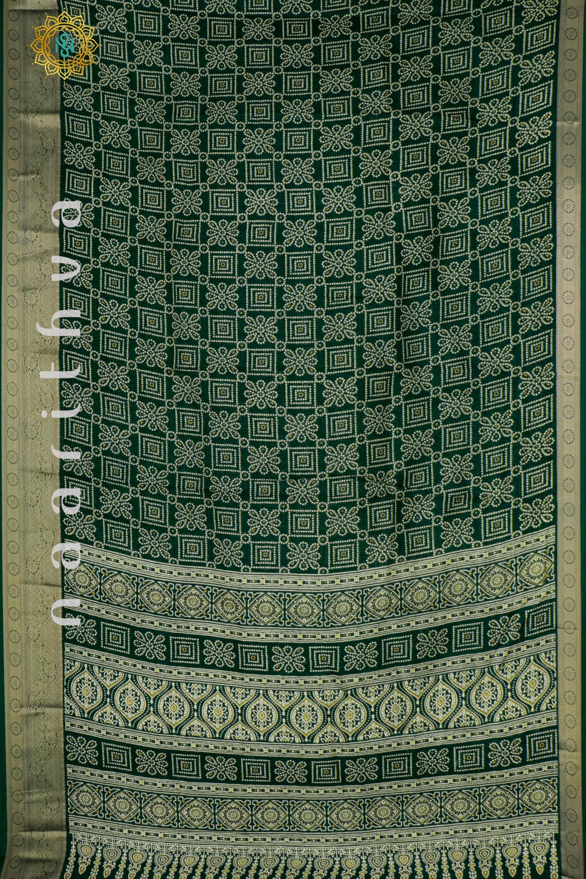 BOTTLE GREEN - SEMI GEORGETTE