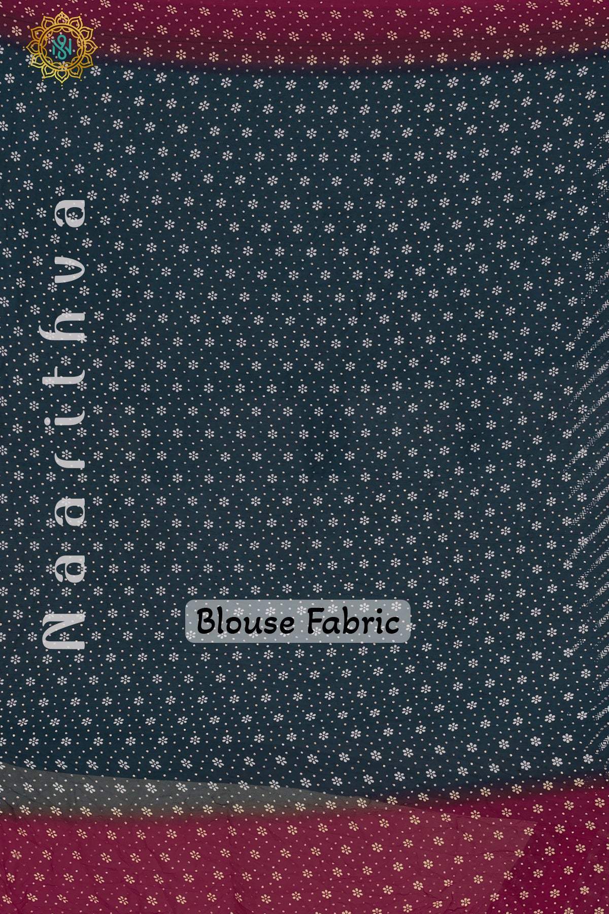 PEACOCK BLUE - CRUSHED CHIFFON WITH FOIL PRINT