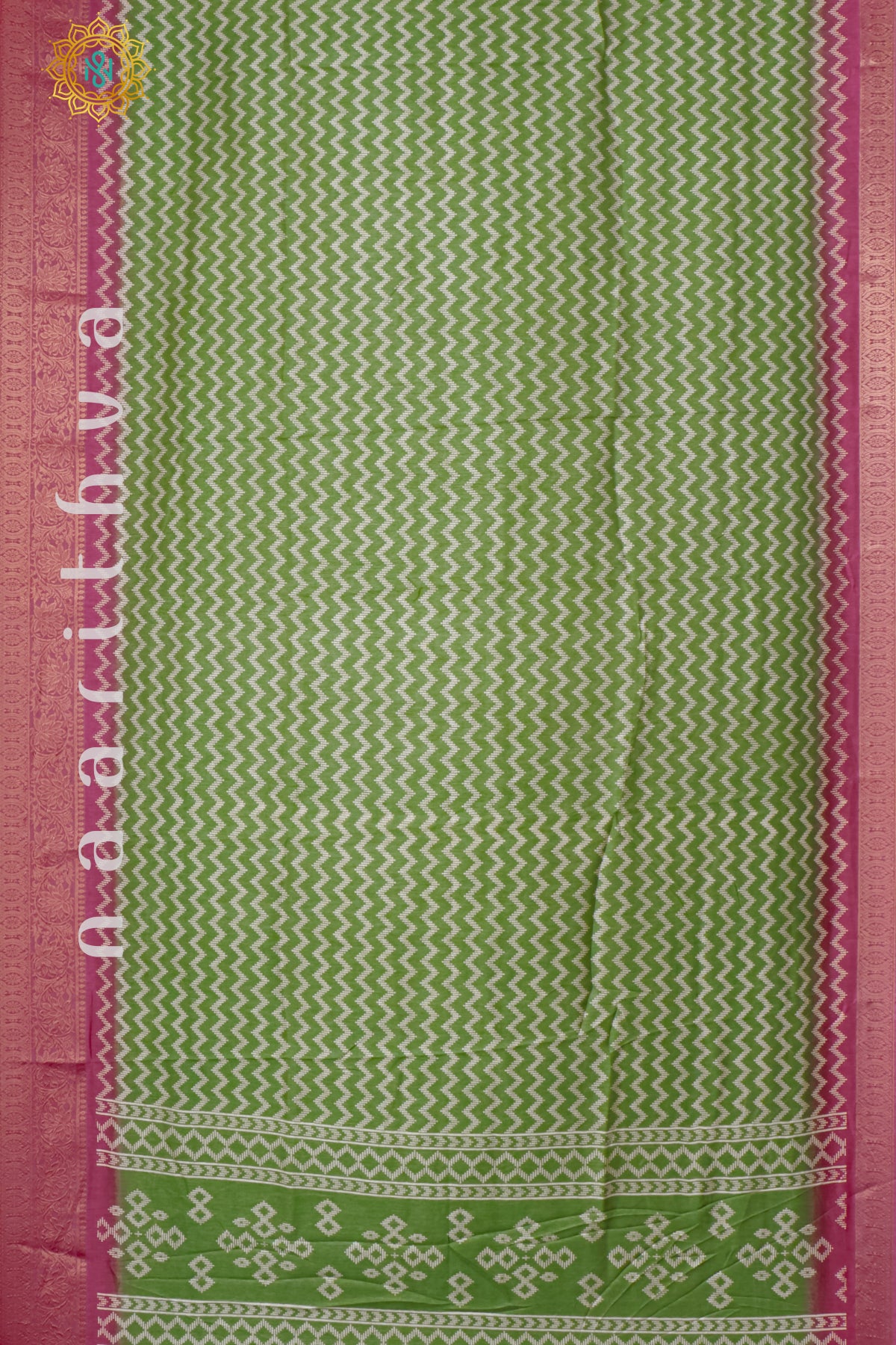 GREEN WITH PINK - DOLA SILK