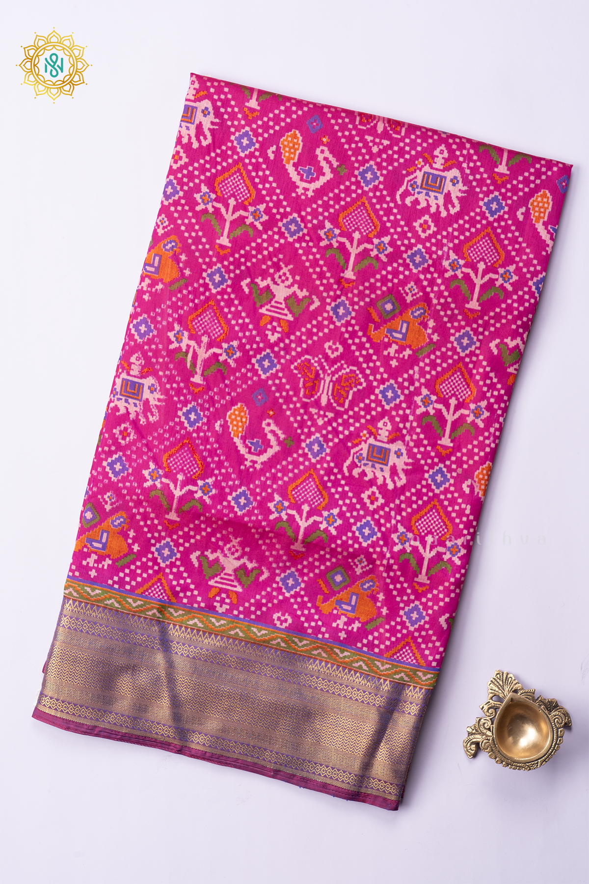 PINK WITH PURPLE - SEMI PATOLA SILK