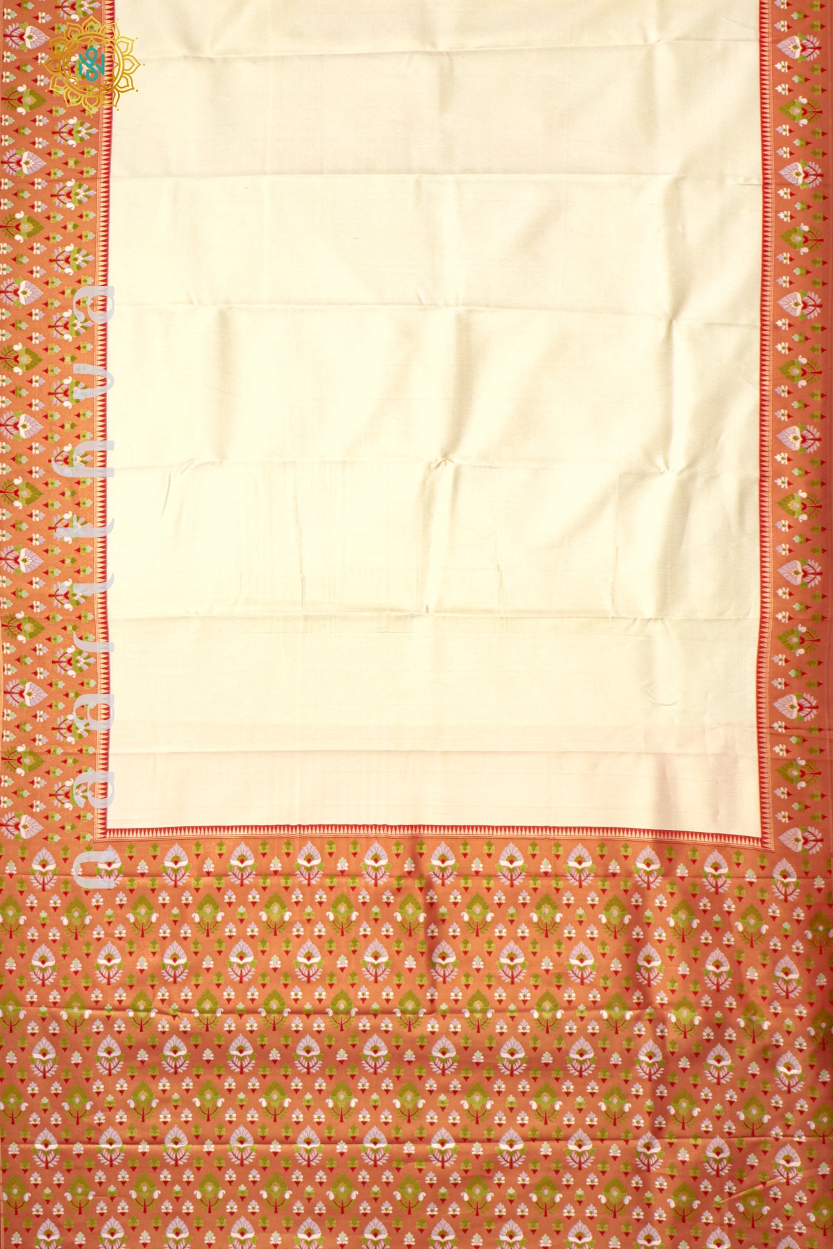 WHITE WITH ORANGE - SEMI KANCHI