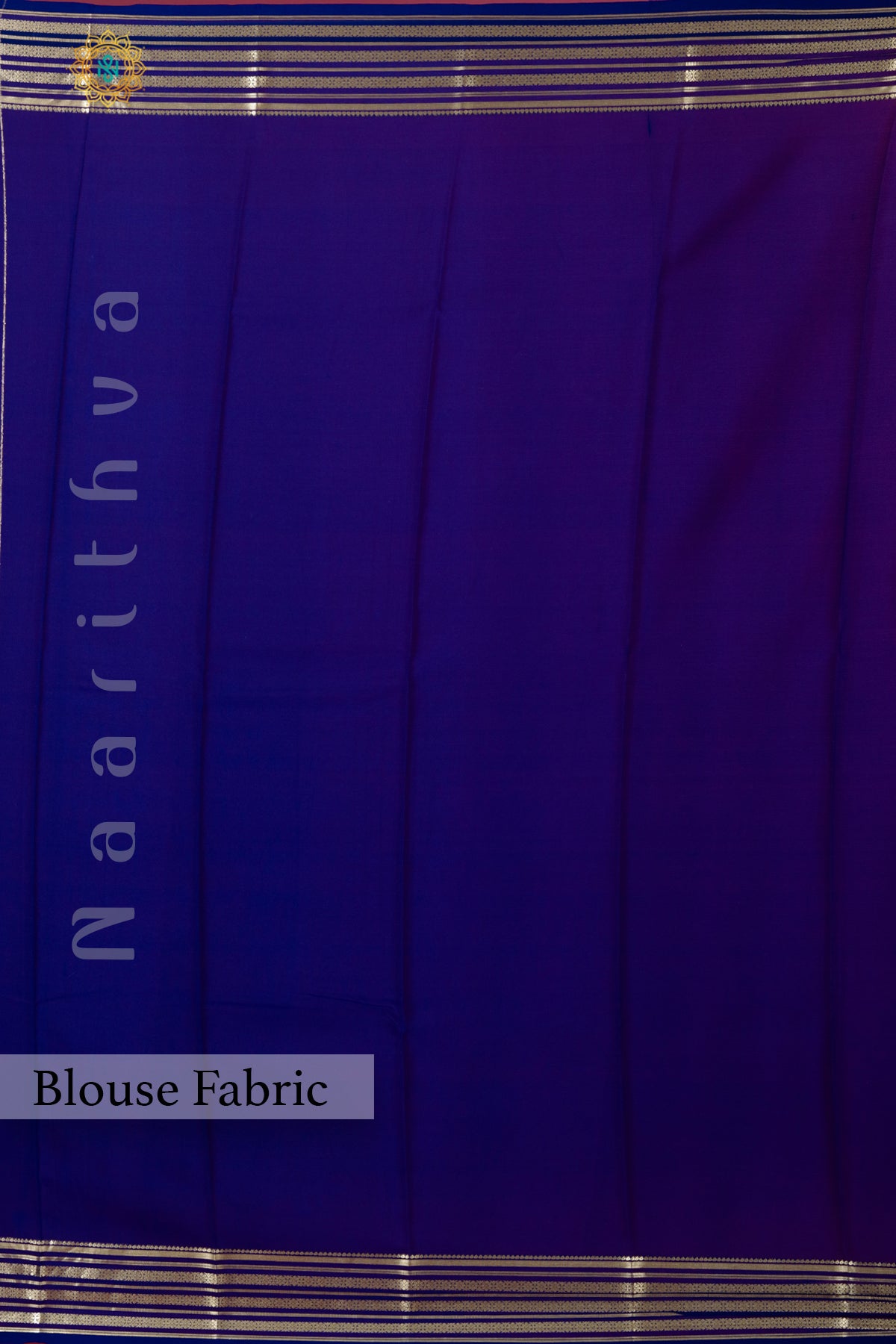 LIGHT BLUE WITH NAVY BLUE - Mysore Crepe Silk