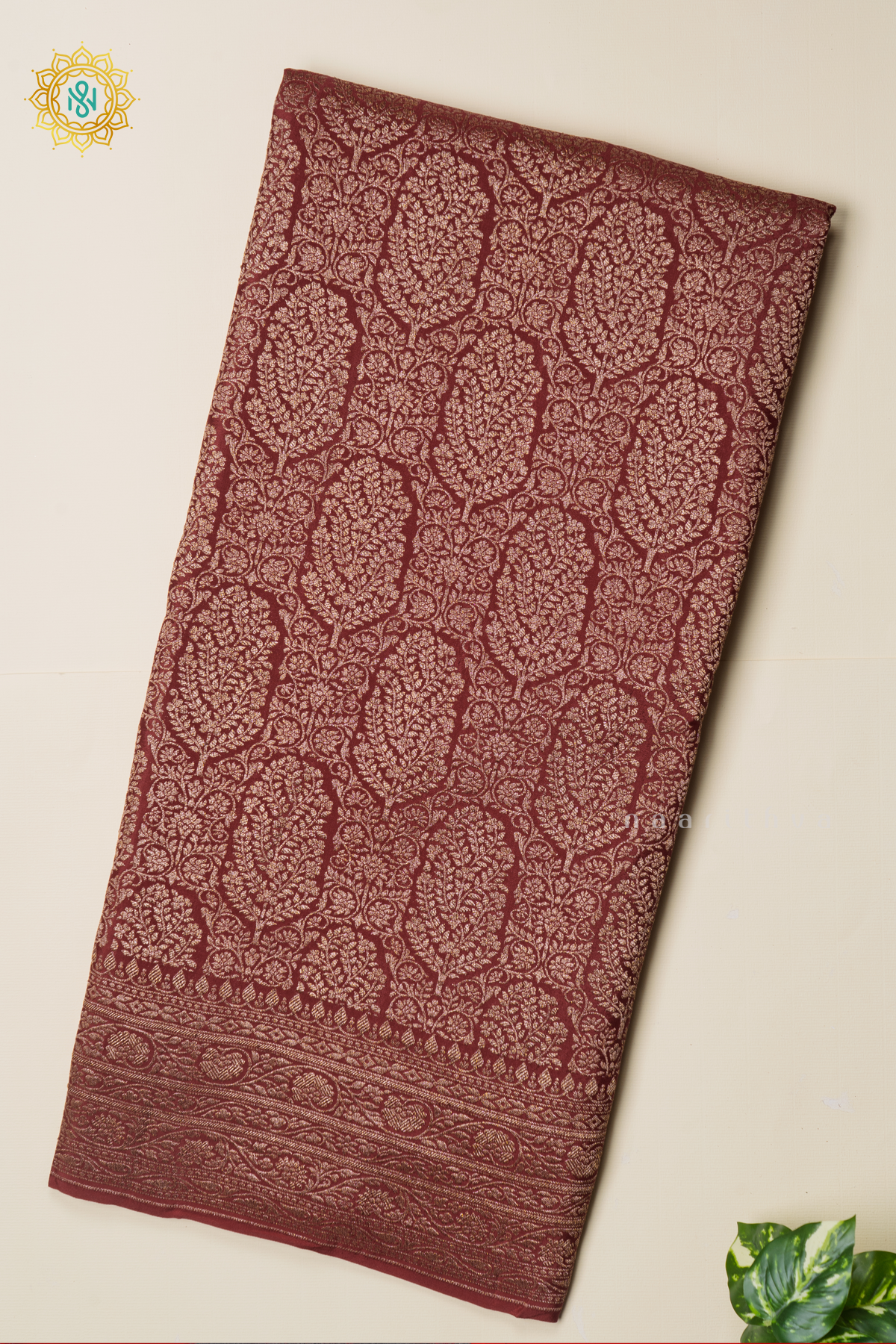 MAROON - PURE BANARASI CREPE
