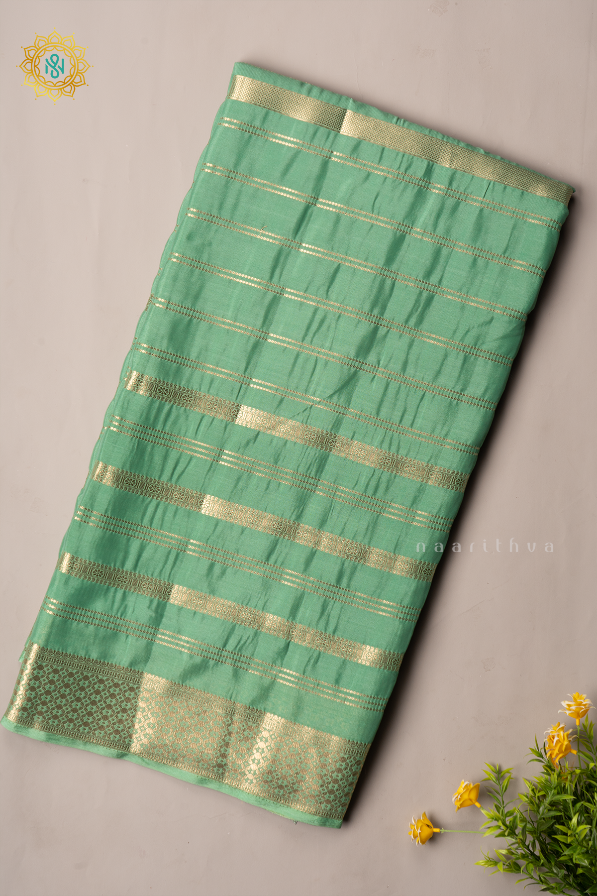 PISTA GREEN - SEMI MYSORE CREPE SILK