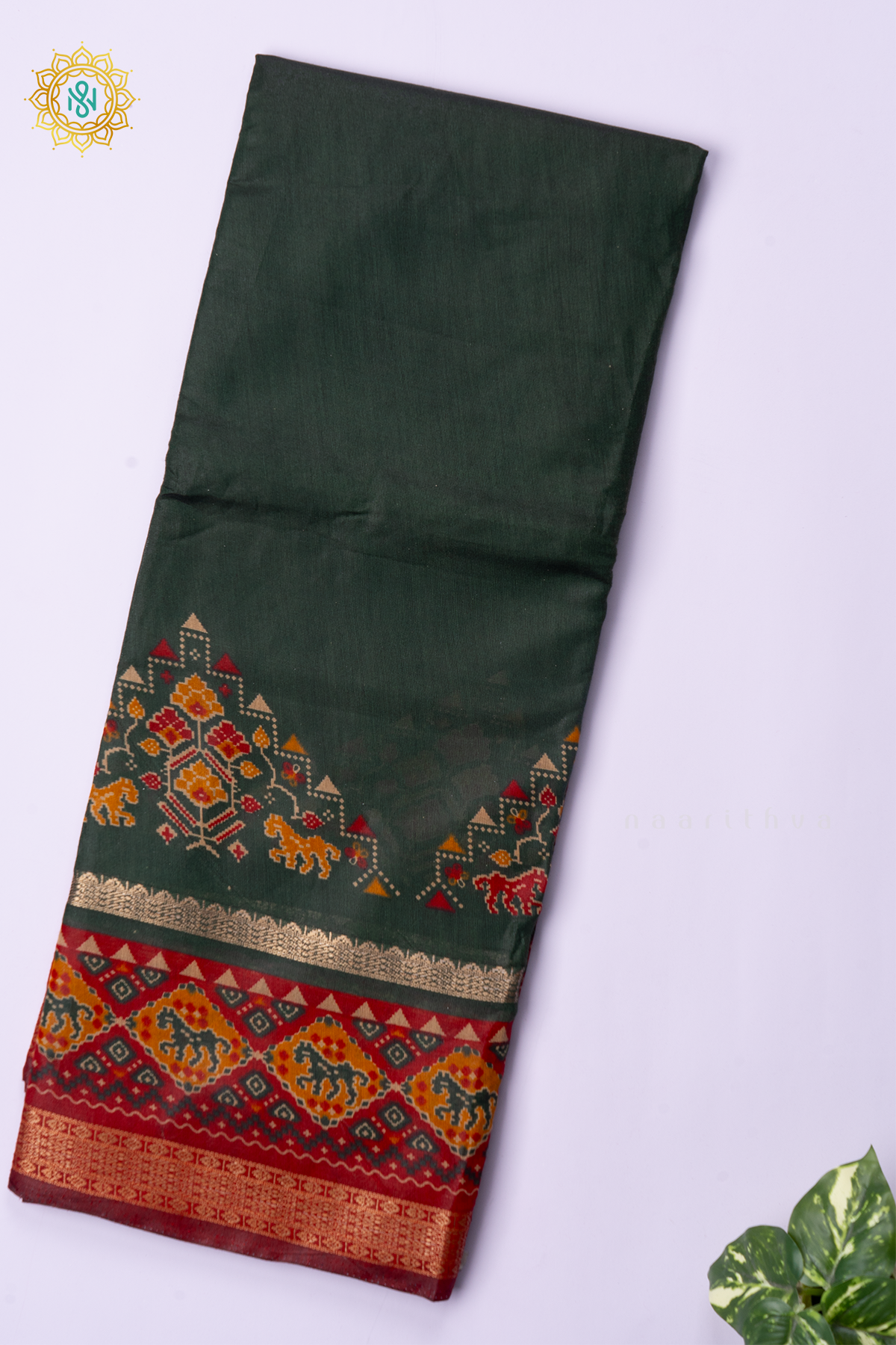 GREEN WITH RED - SOFT COTTON