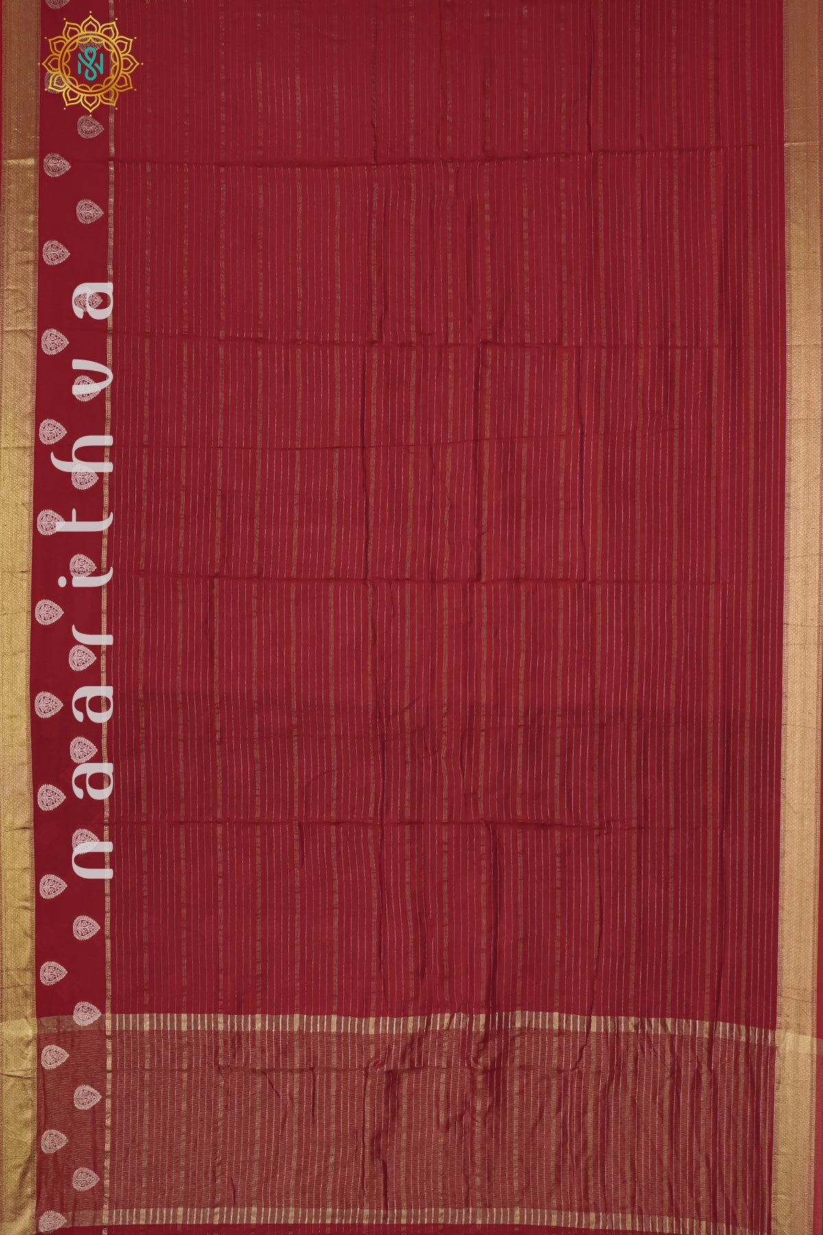 RED WITH GREEN - DOLA SILK